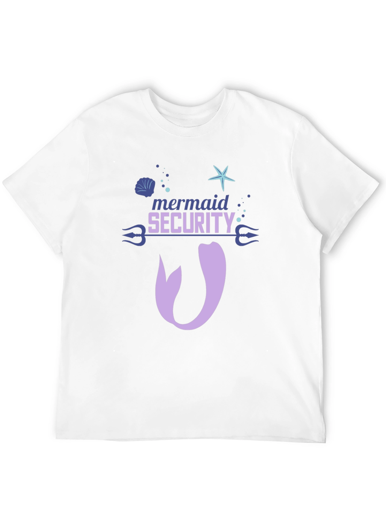 Black Mermaid Security Tee - Funny Graphic Novelty T-Shirt view 12