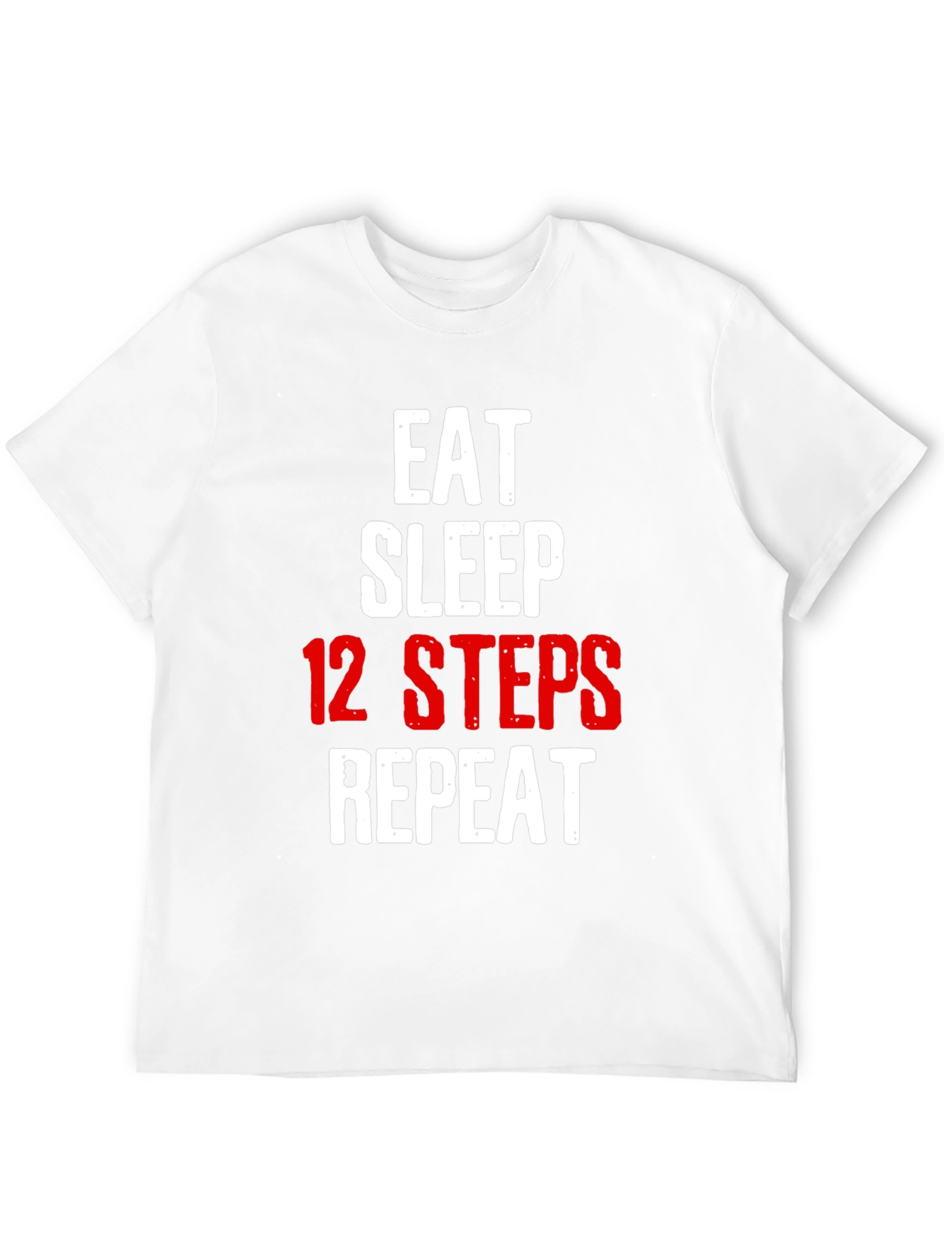 Black Eat Sleep 12 Steps Repeat Black T-Shirt view 12