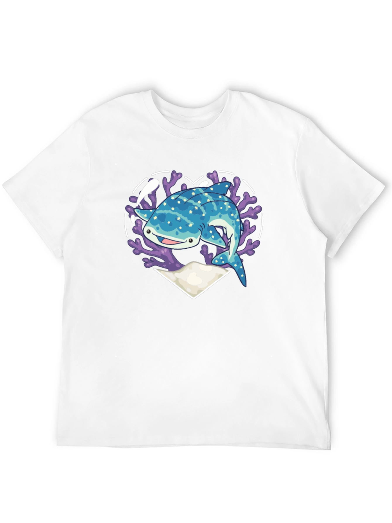 Black Whale Shark Heart Graphic Tee - Black view 12