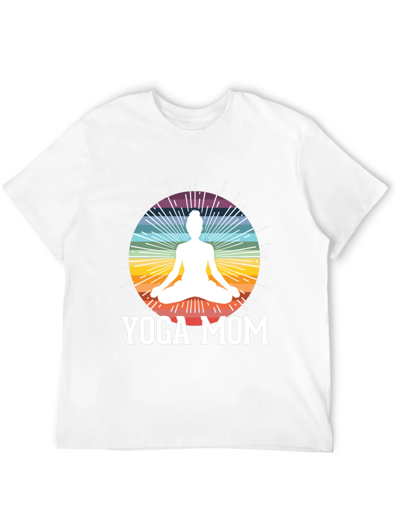 Black Yoga Mom Black T-Shirt - Meditation Rainbow Design view 12