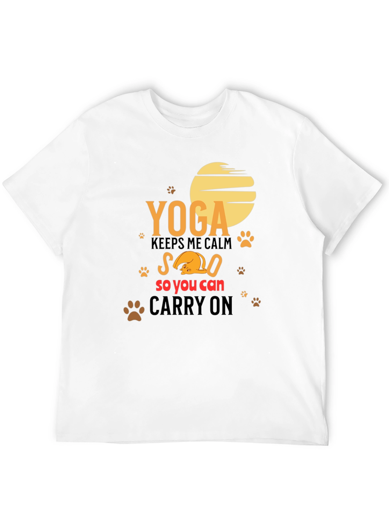 Black Yoga Cat Lover T-Shirt - Carry On Calm Tee view 12