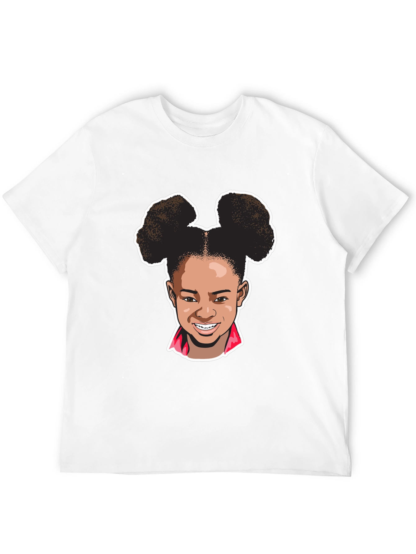 Black Cartoon Girl Graphic Tee - Black Cotton T-Shirt view 12