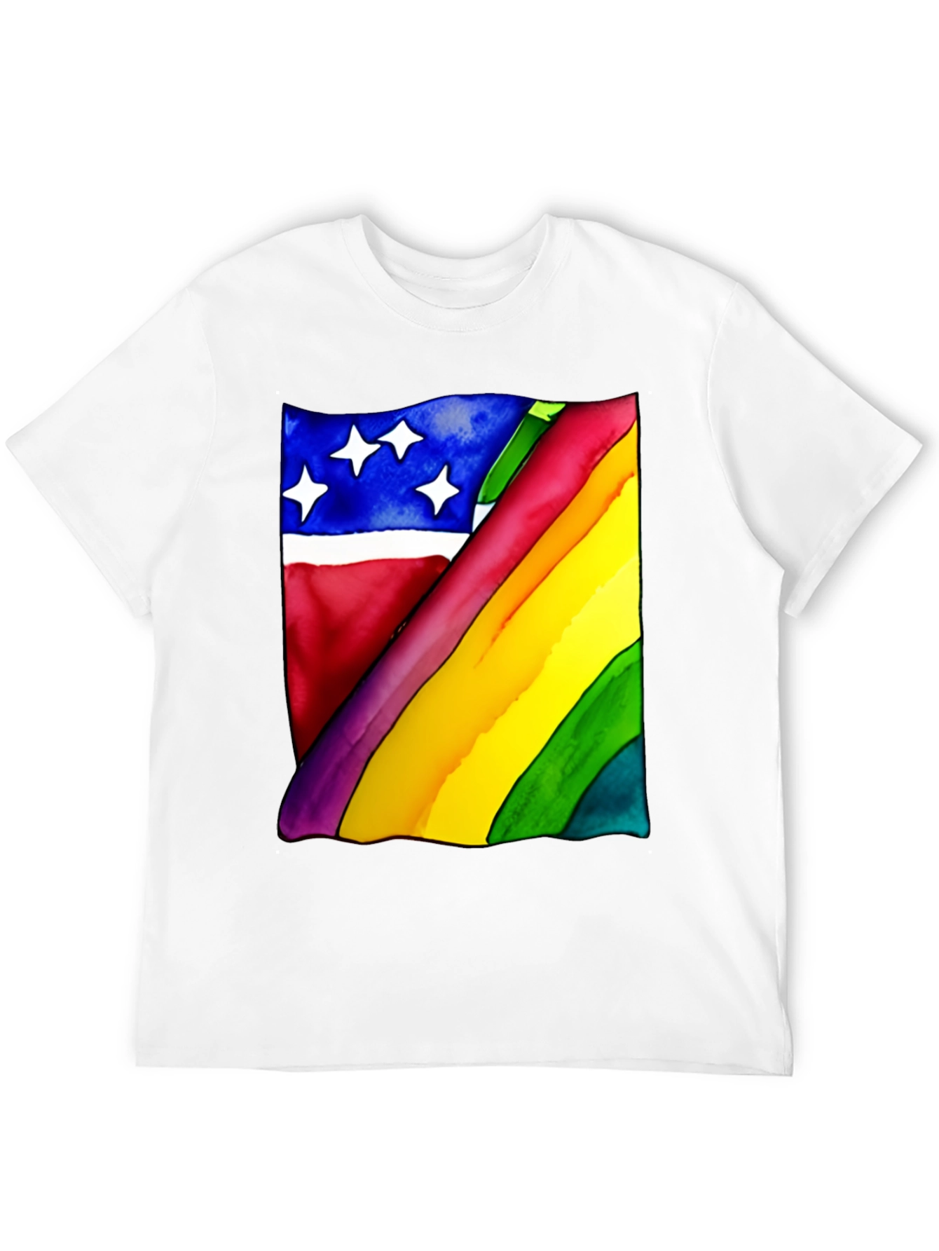 Black Rainbow Flag Graphic Tee - Unisex Black Shirt view 12