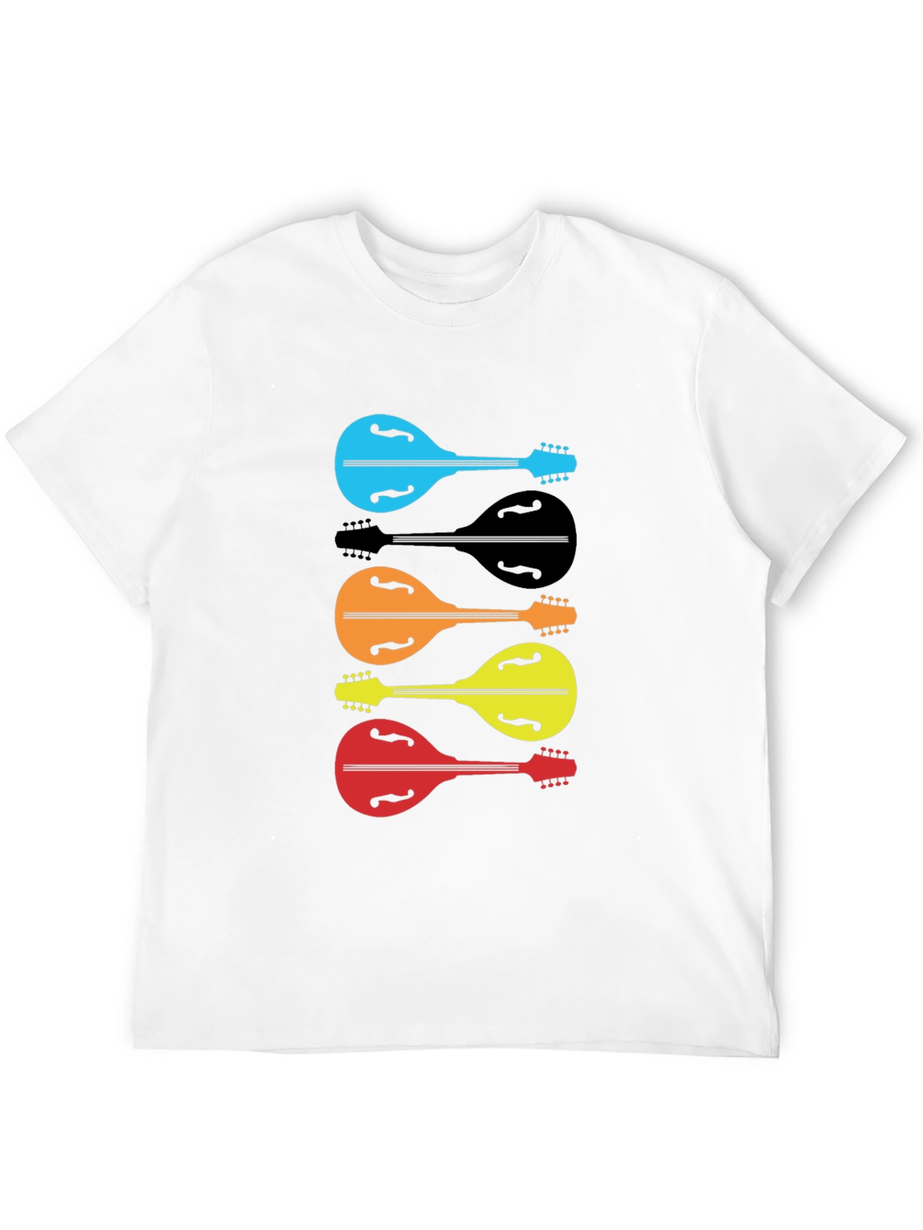 Black Colorful Mandolin Graphic T-Shirt view 12