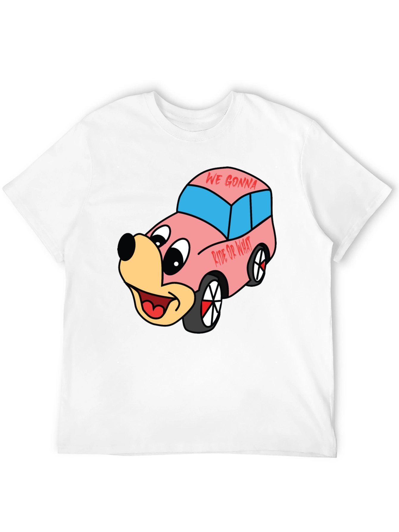 Black Cartoon Character Car Graphic T-Shirt view 12