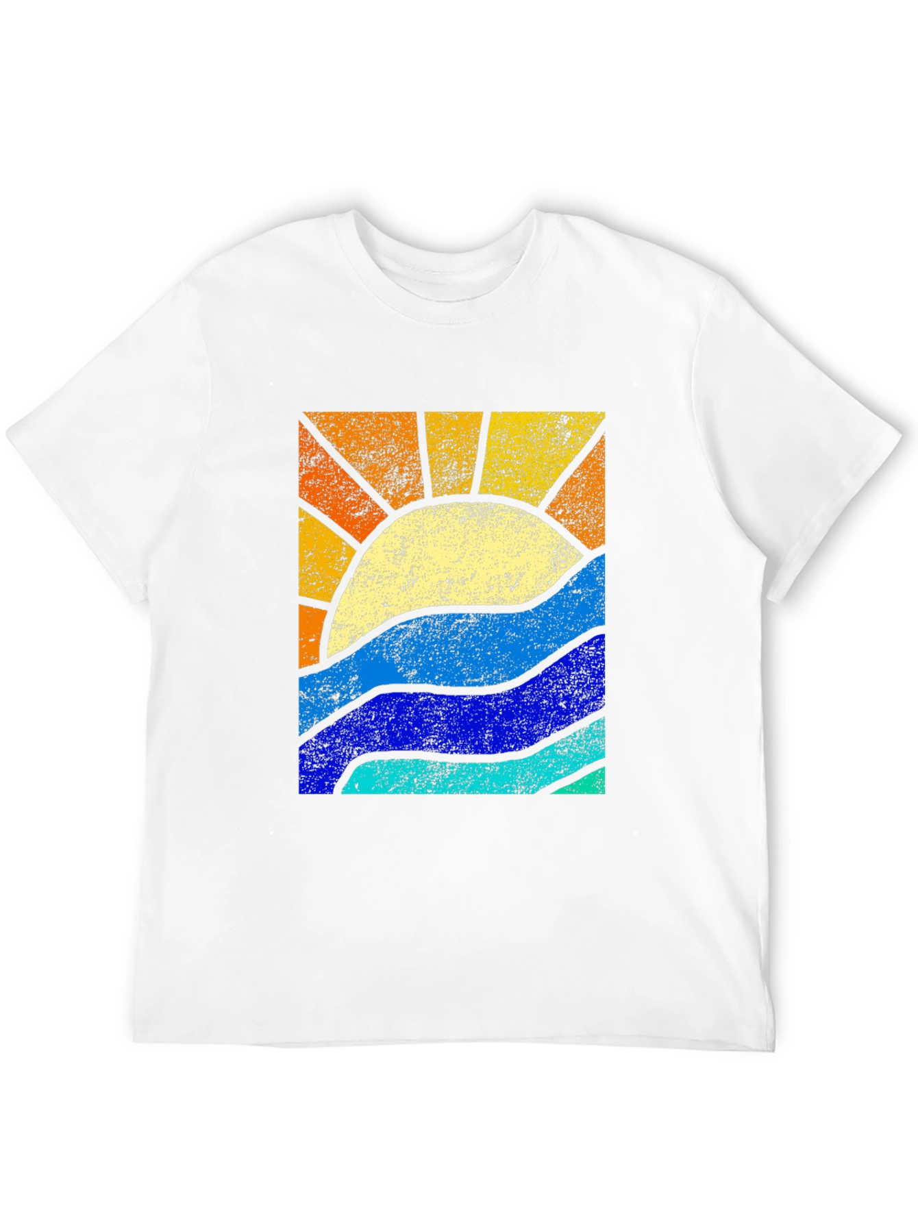 Black Retro Sunset & Waves Graphic Tee - Black view 12