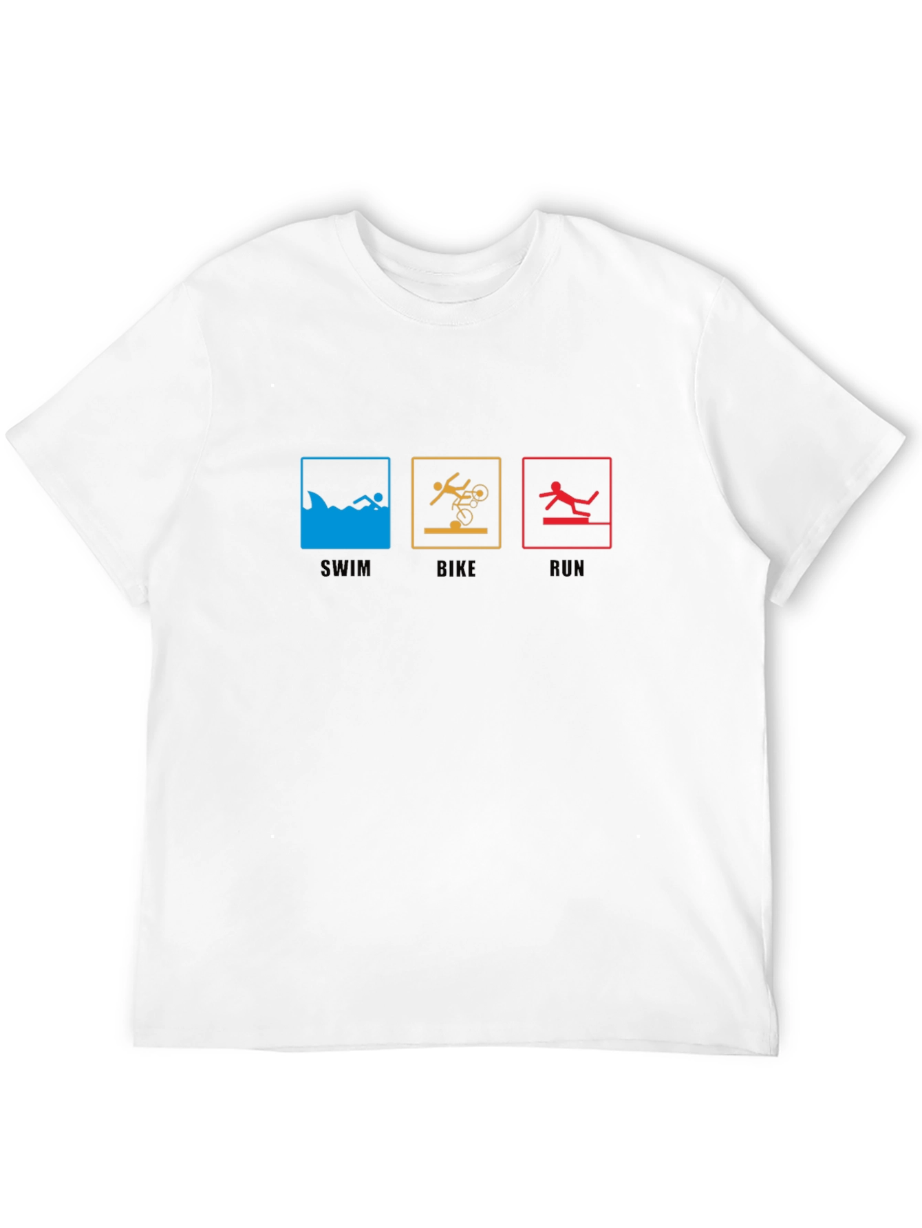 Black Triathlon T-Shirt: Swim, Bike, Run - Sporty Tee view 12