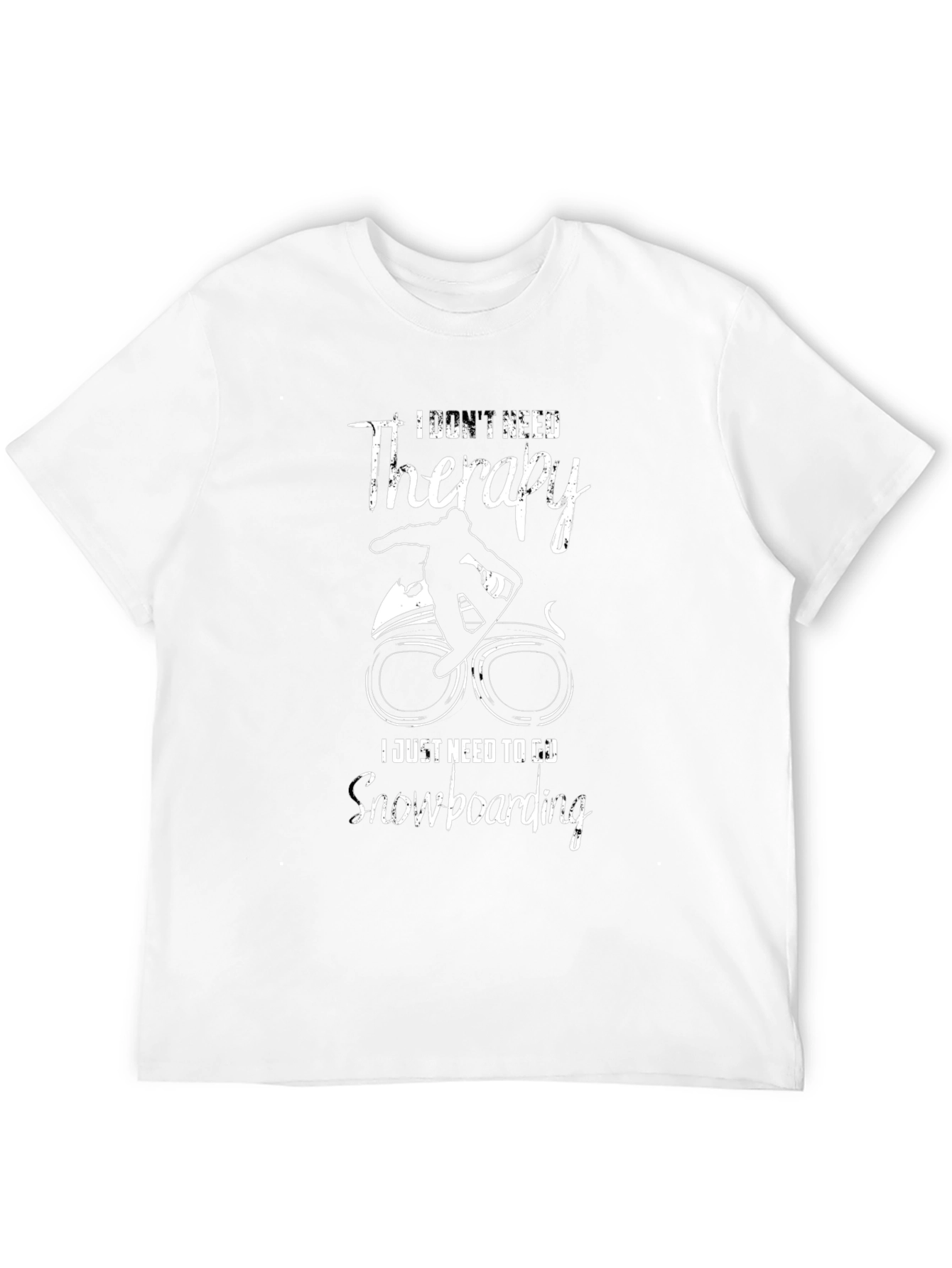 Black Snowboarding Therapy T-Shirt view 12