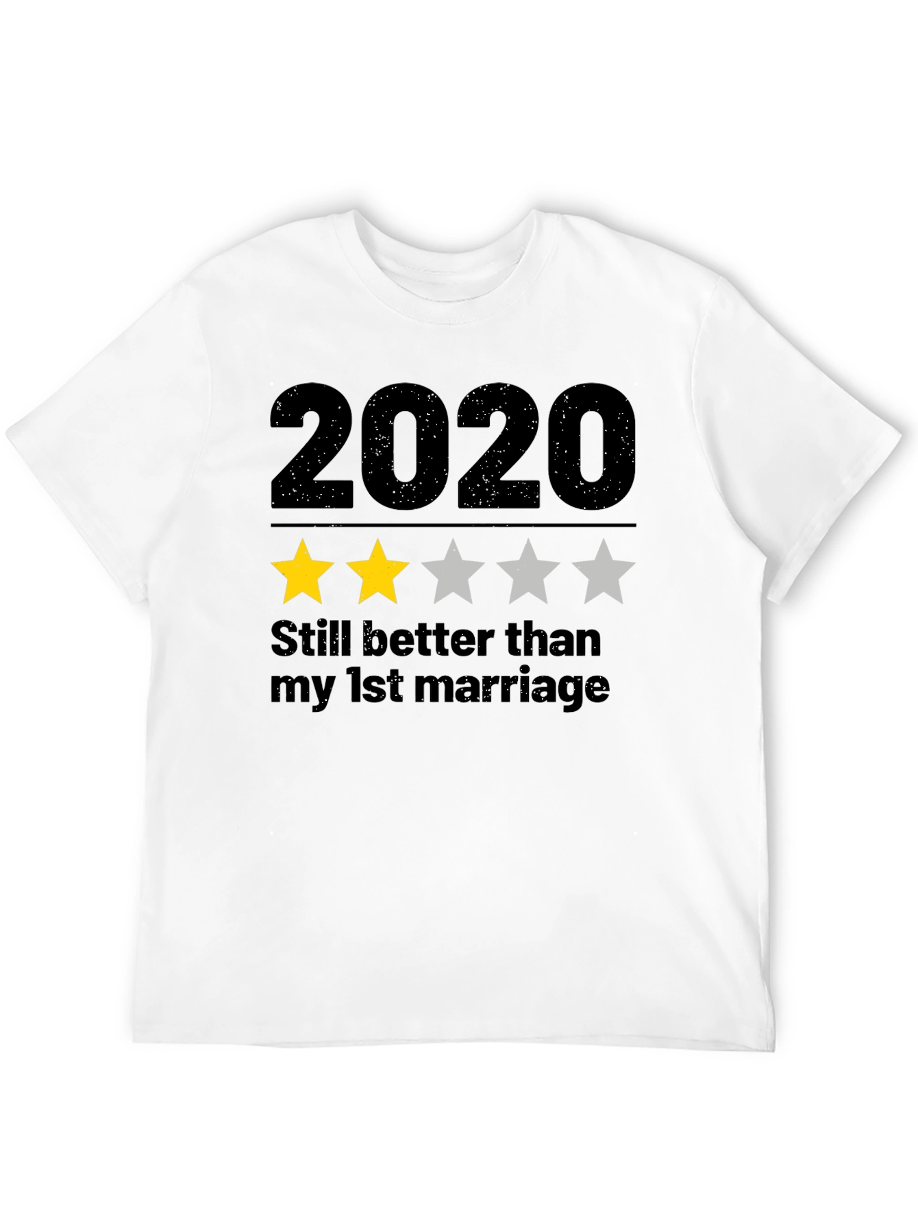 Black 2020 Two Star T-Shirt - Funny Sarcastic Tee view 12