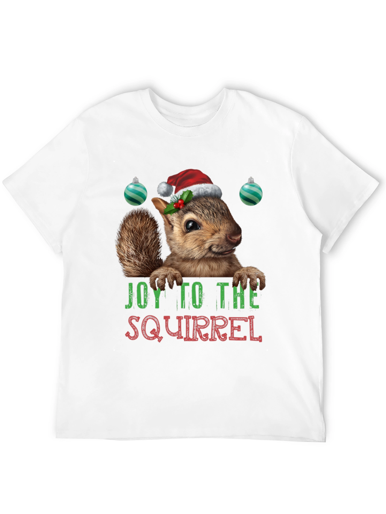 Black Festive Squirrel Graphic Tee - Holiday Joy T-Shirt view 12