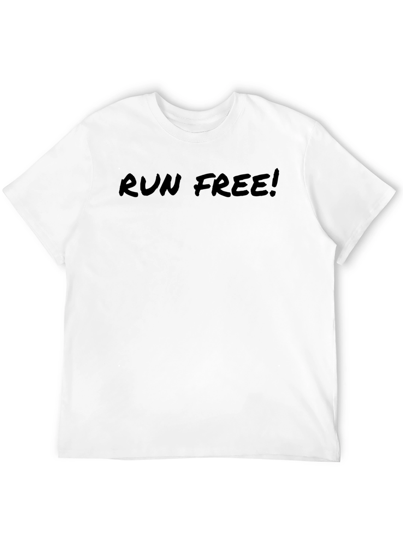 Black Run Free! Black Graphic Tee Shirt view 12