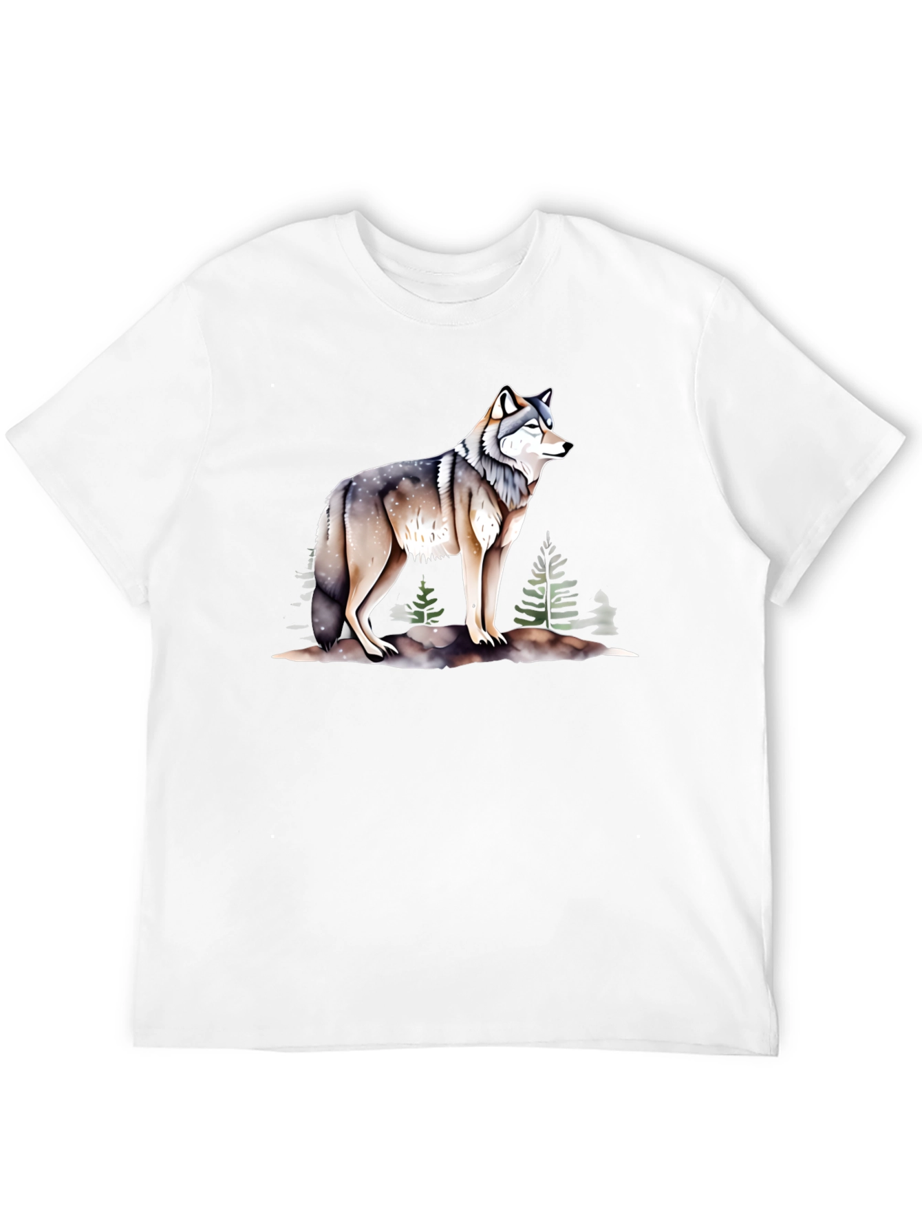Black Wolf Graphic Print Crew Neck T-Shirt view 12