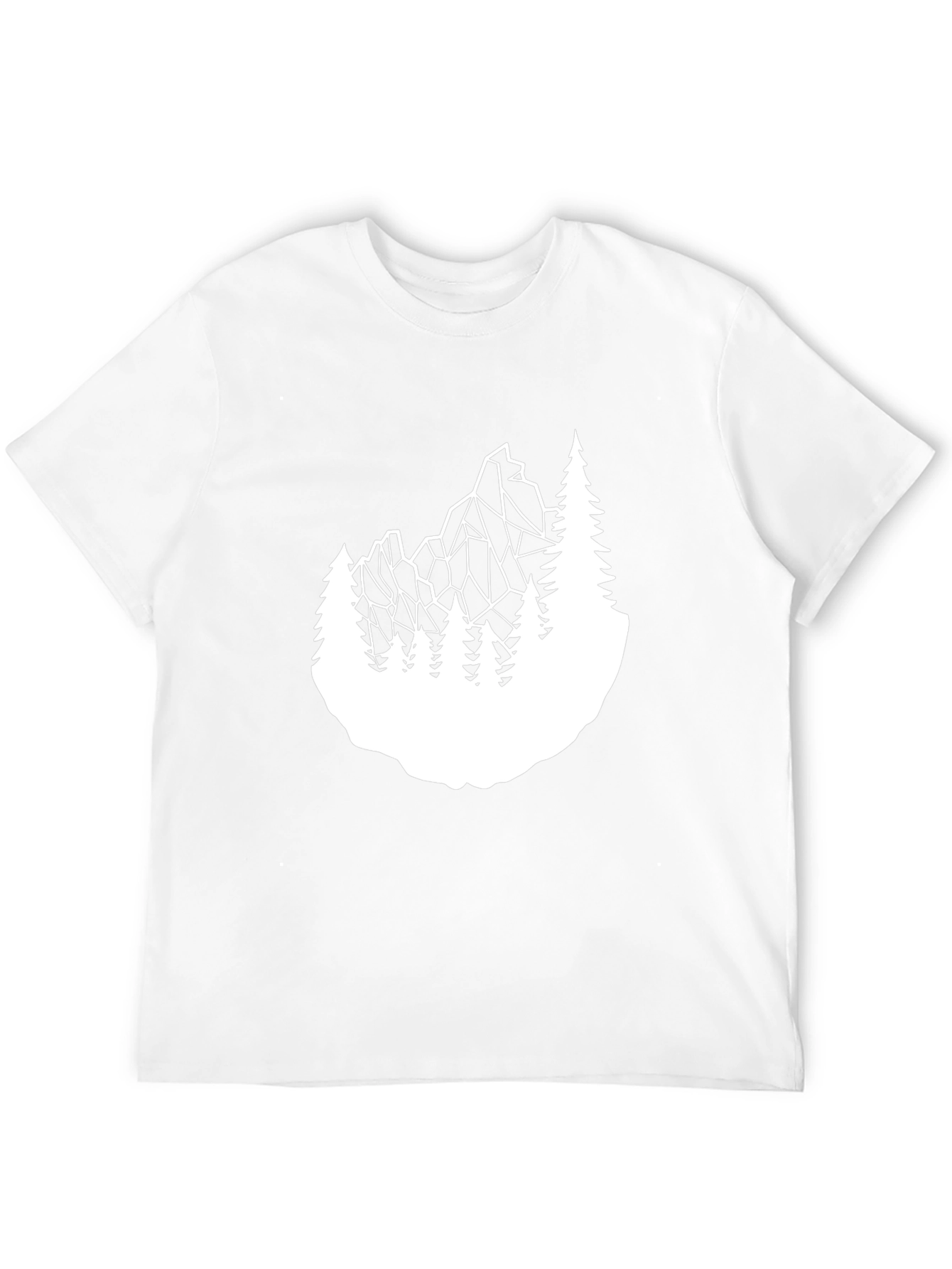Black Geometric Mountain & Trees Graphic Tee - Black view 12
