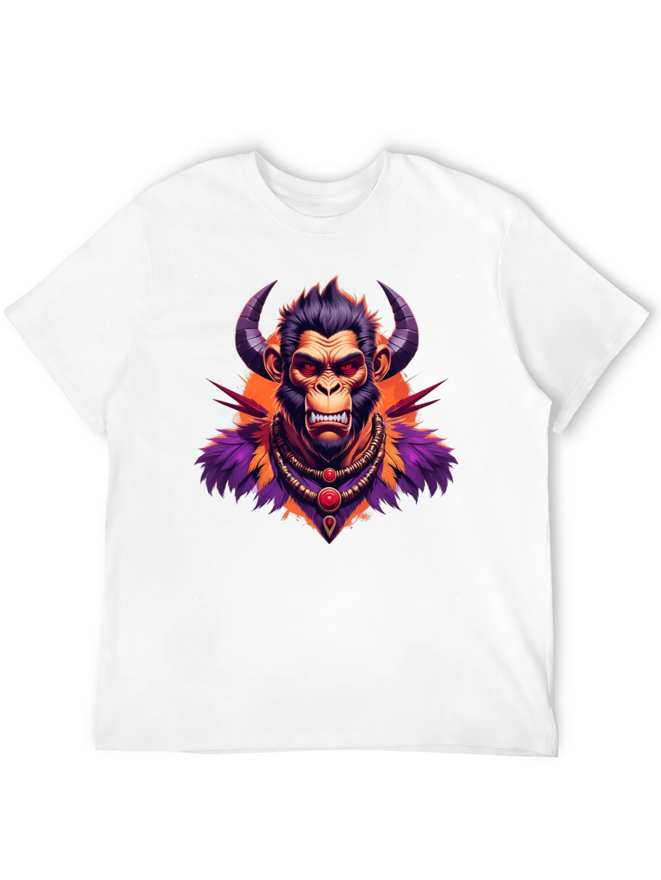 Black Horned Monkey Graphic Tee - Unique Ape Design view 12