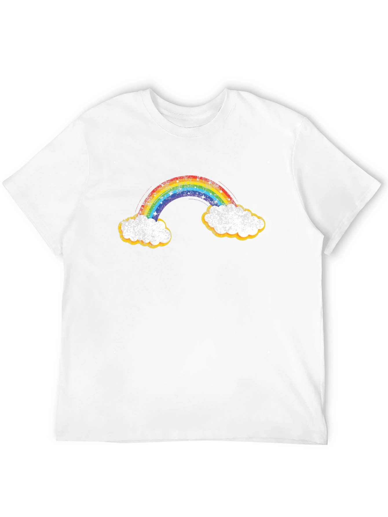 Black Rainbow Cloud Graphic Tee -  Retro Black T-Shirt view 12