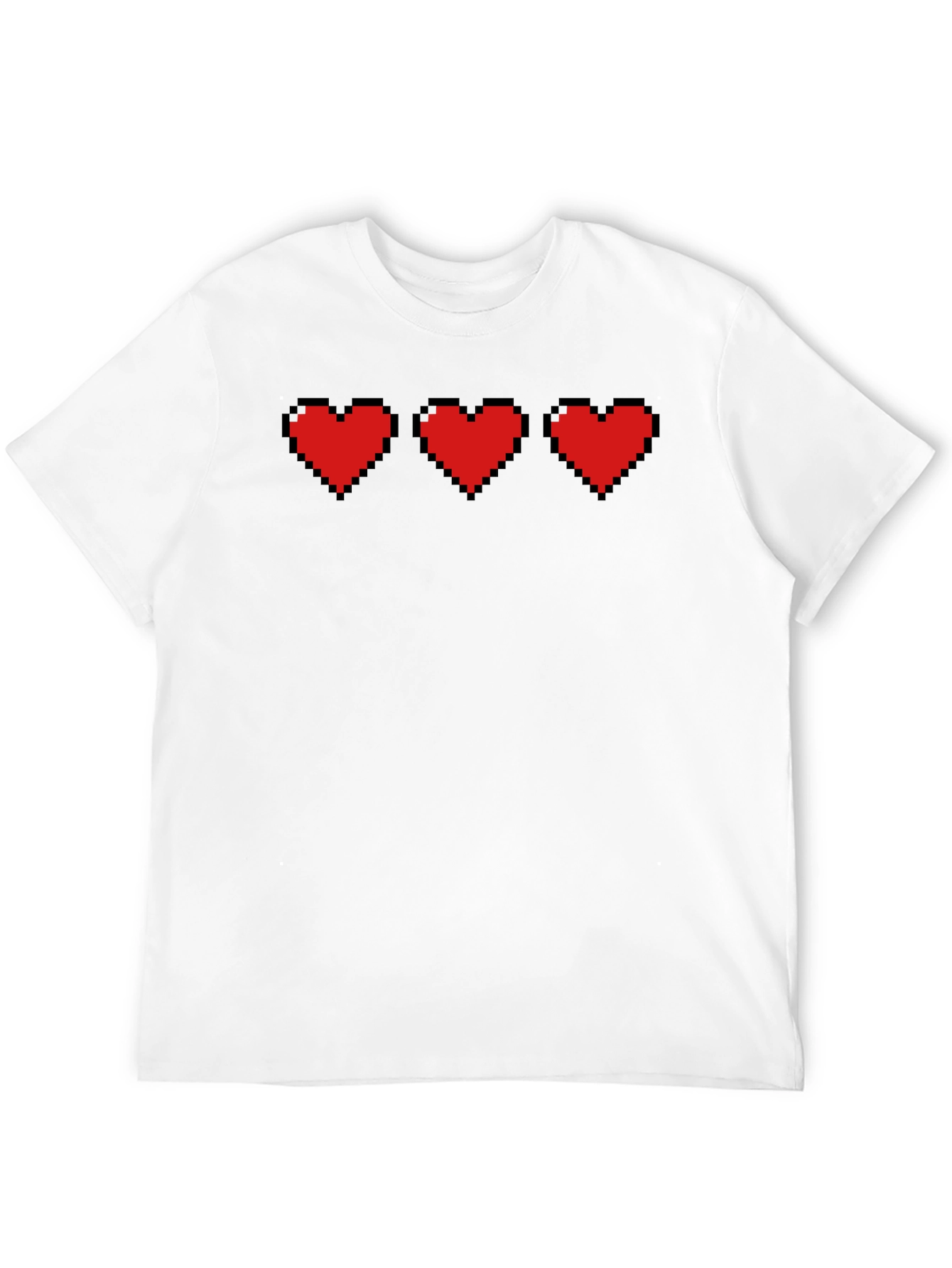 Black Pixel Hearts Black T-Shirt - Gamer Style view 12