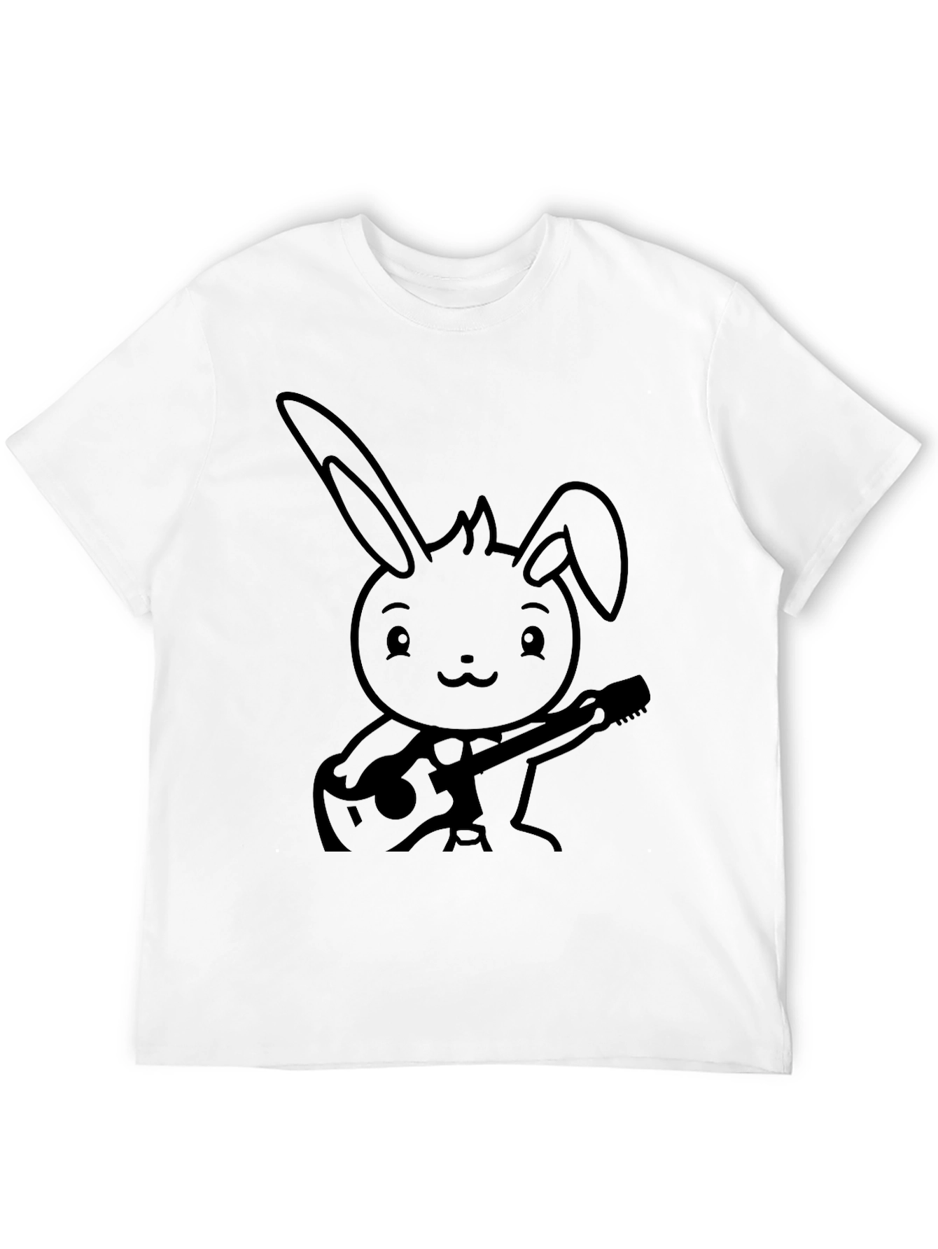 Black Black Bunny Guitarist Graphic Tee - Unisex view 12