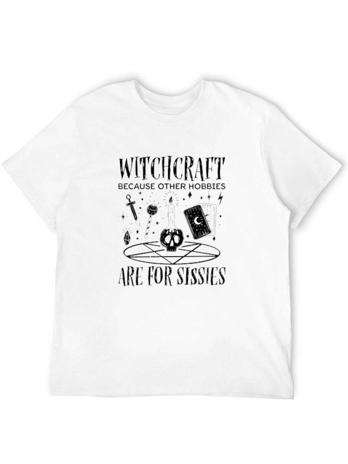 Black Witchcraft Hobbies Tee - Black Graphic T-Shirt view 12