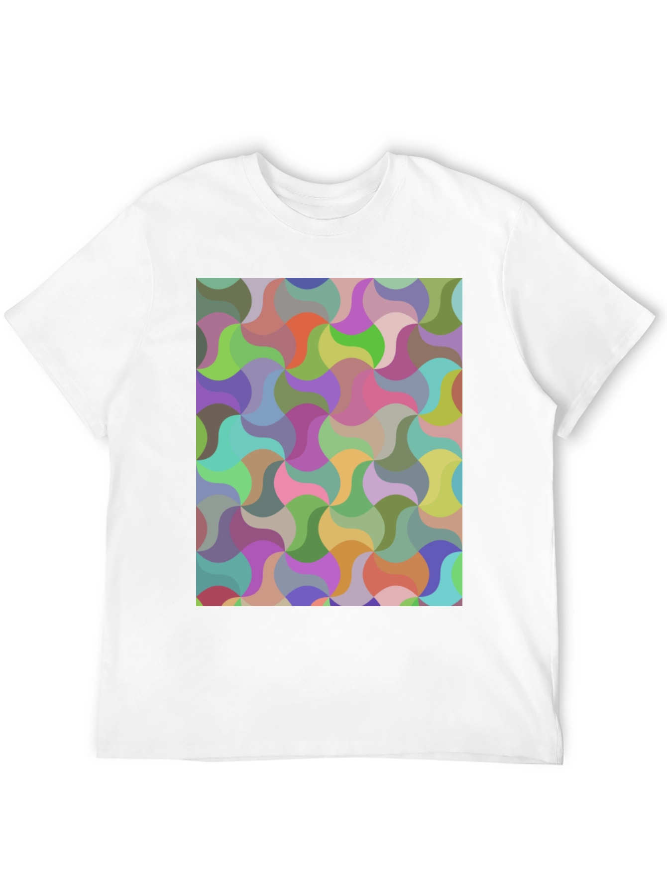 Black Abstract Geometric Pattern Crew Neck T-Shirt view 12