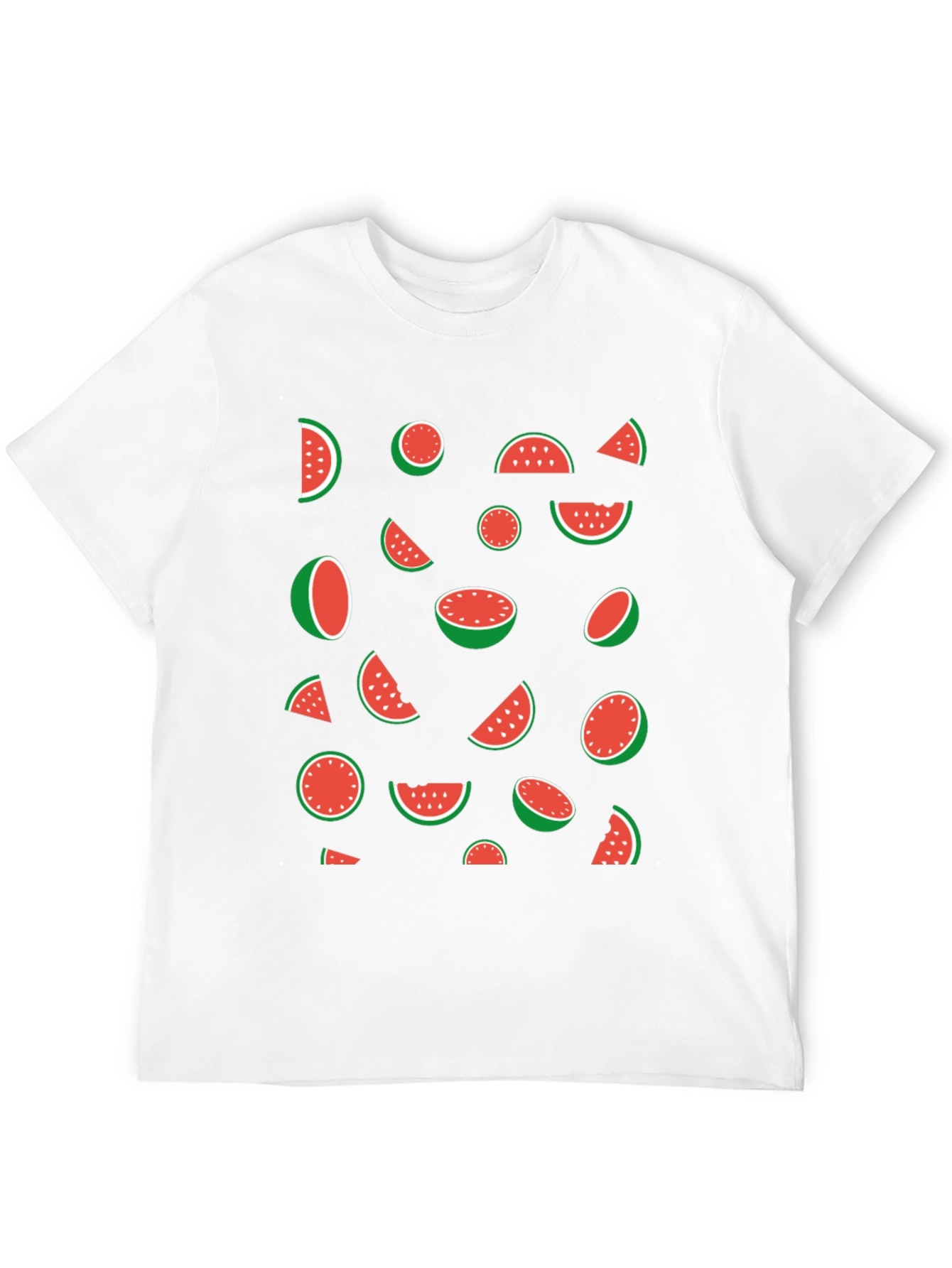 Black Watermelon Pattern Black T-Shirt view 12