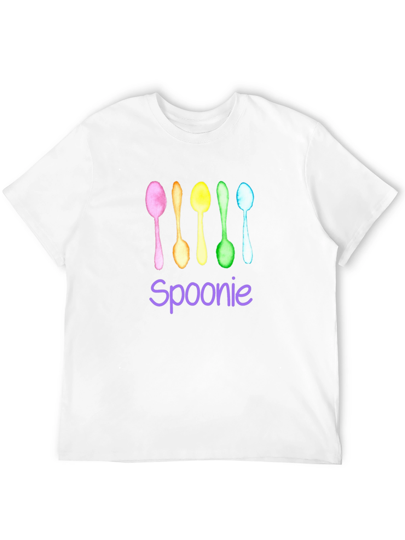 Black Spoonie T-Shirt - Colorful Watercolor Spoons view 12