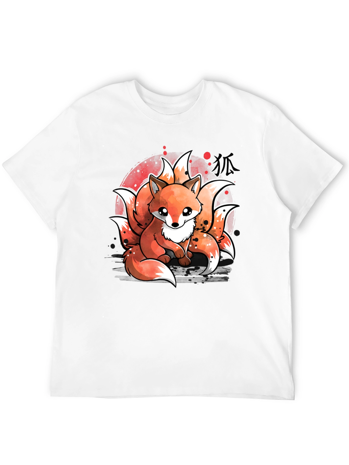 Black Nine-Tailed Fox Graphic T-Shirt - Anime Design view 12