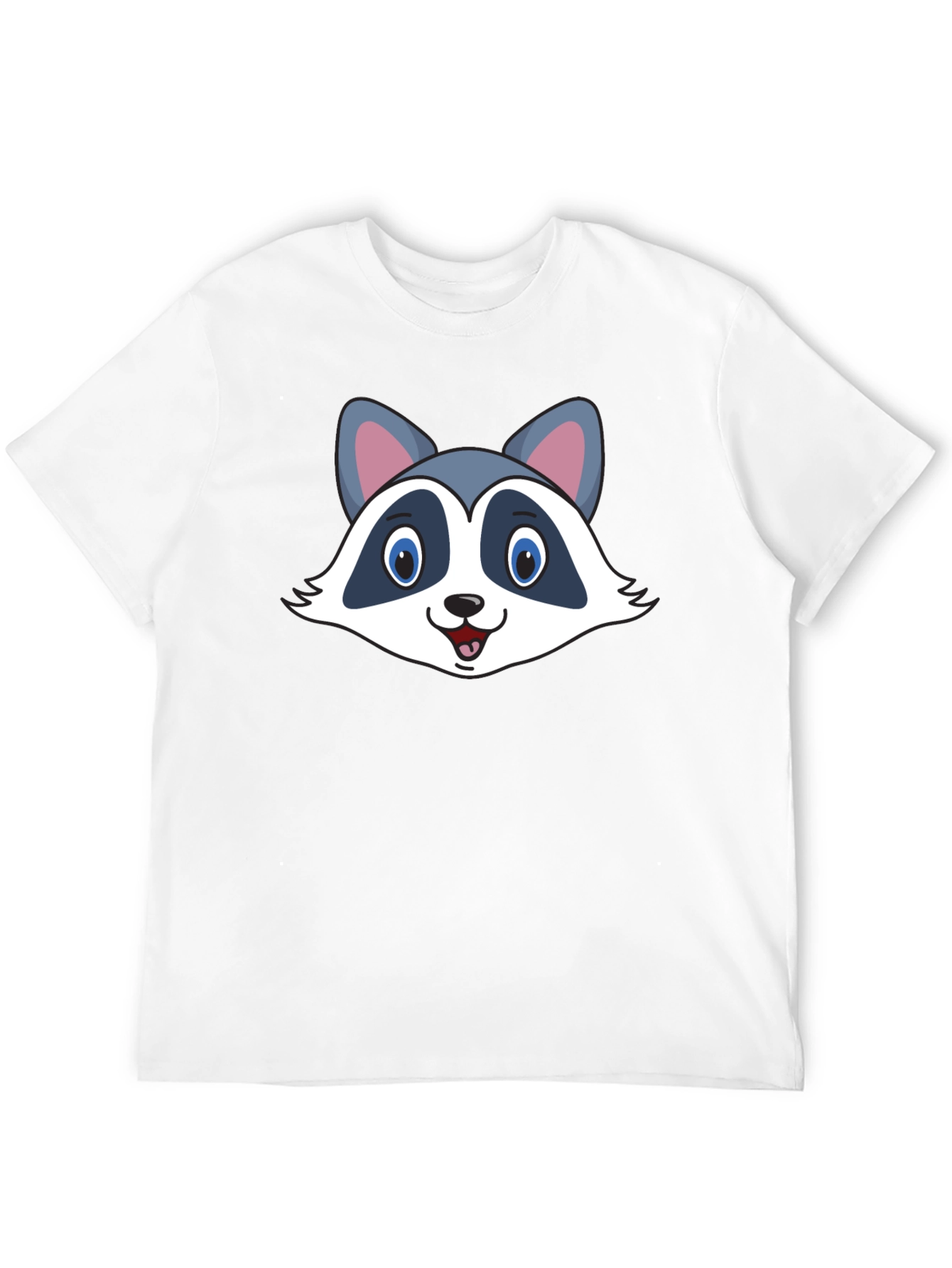 Black Cute Raccoon Graphic Black T-Shirt view 12