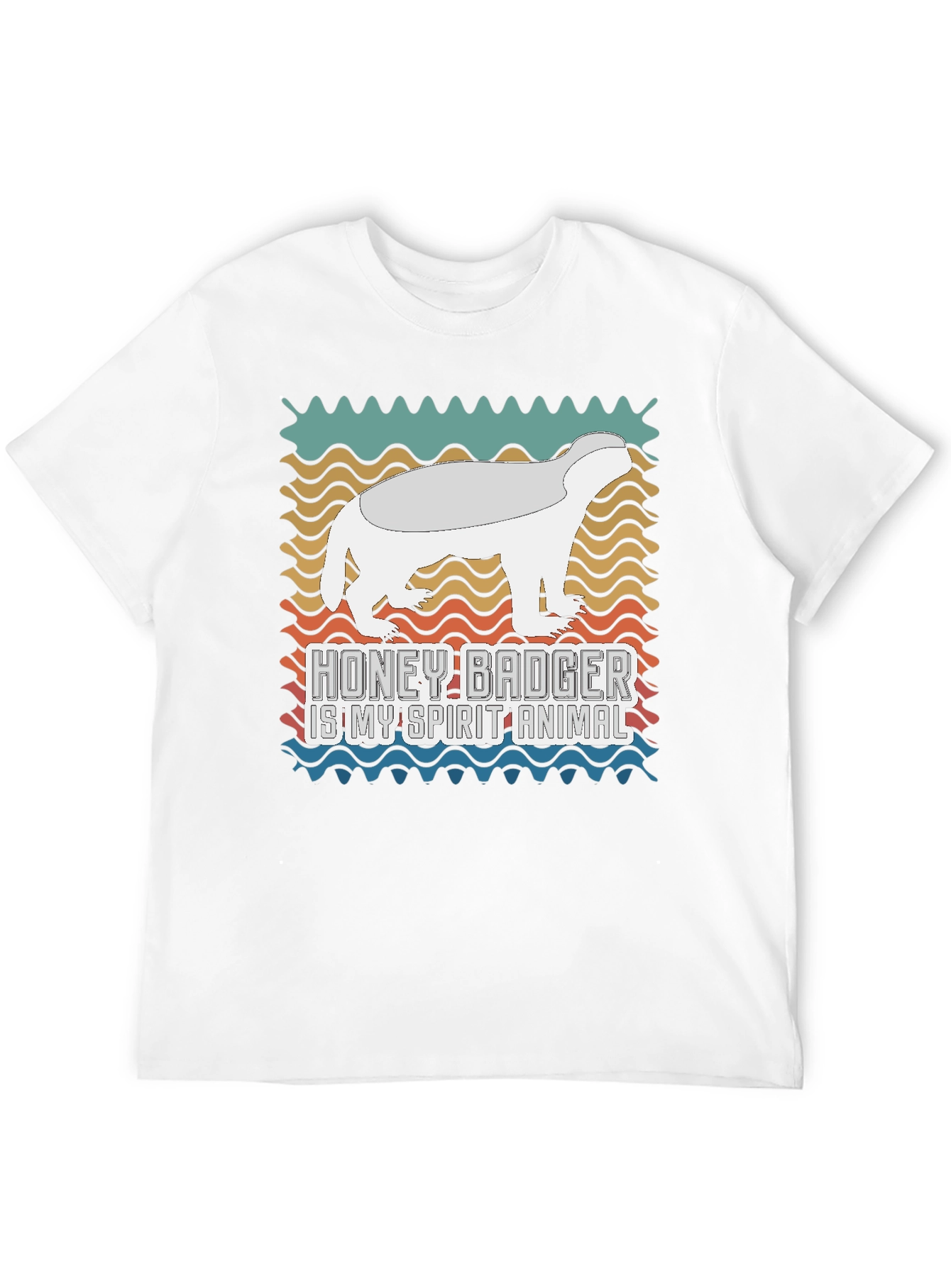 Black Honey Badger Spirit Animal Graphic Tee view 12