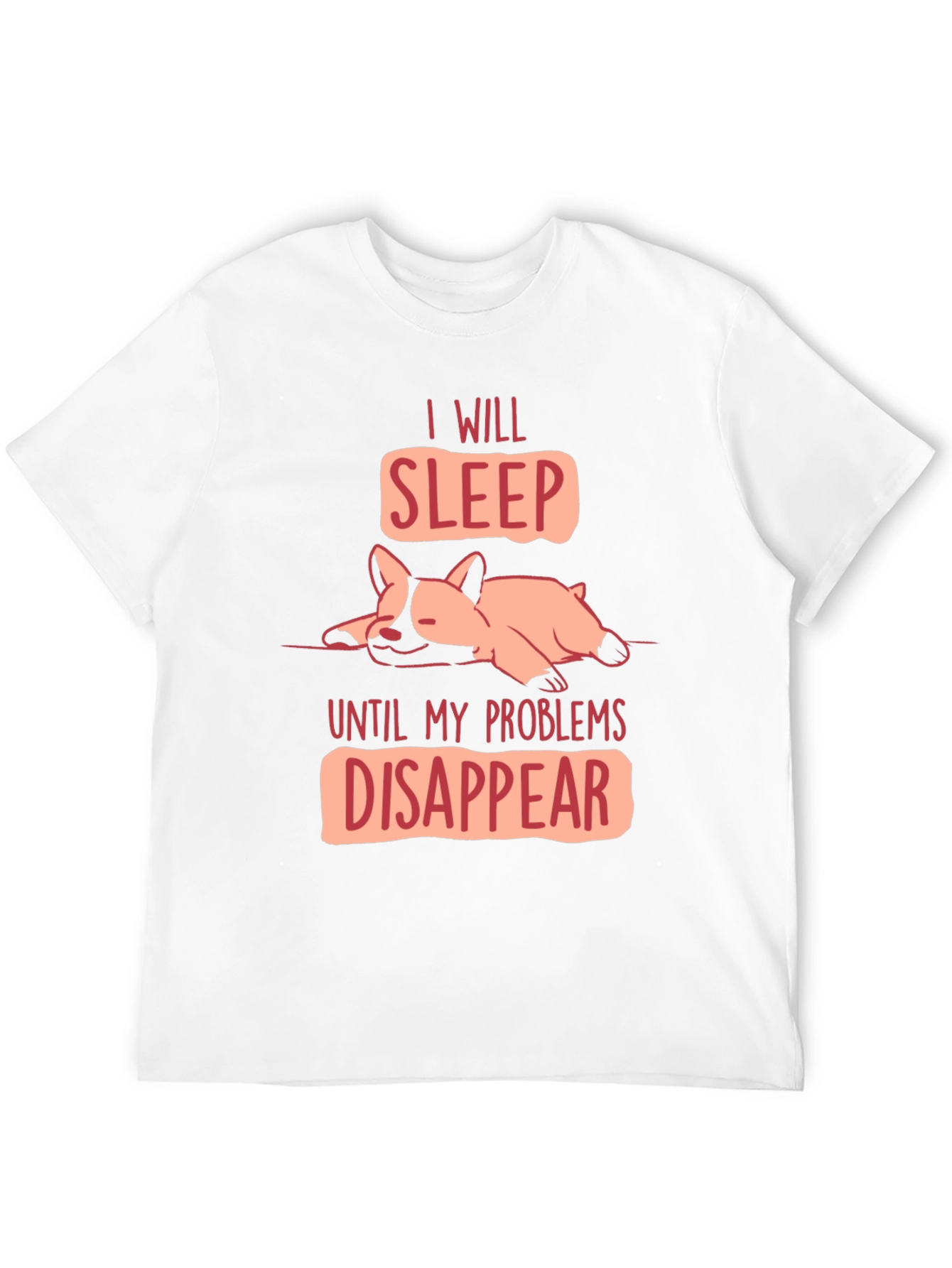 Black Funny Dog Sleep T-Shirt - Problems Disappear Tee view 12