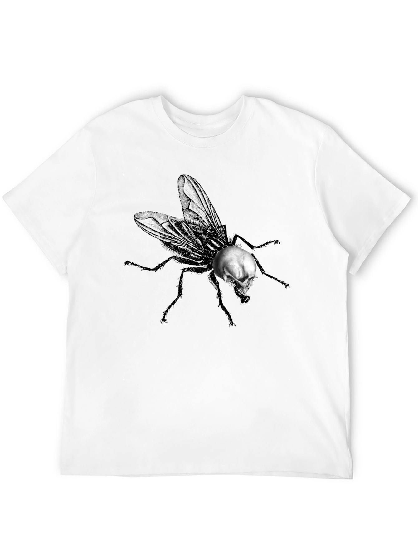 Black Skull Fly Graphic T-Shirt - Unique Design view 12
