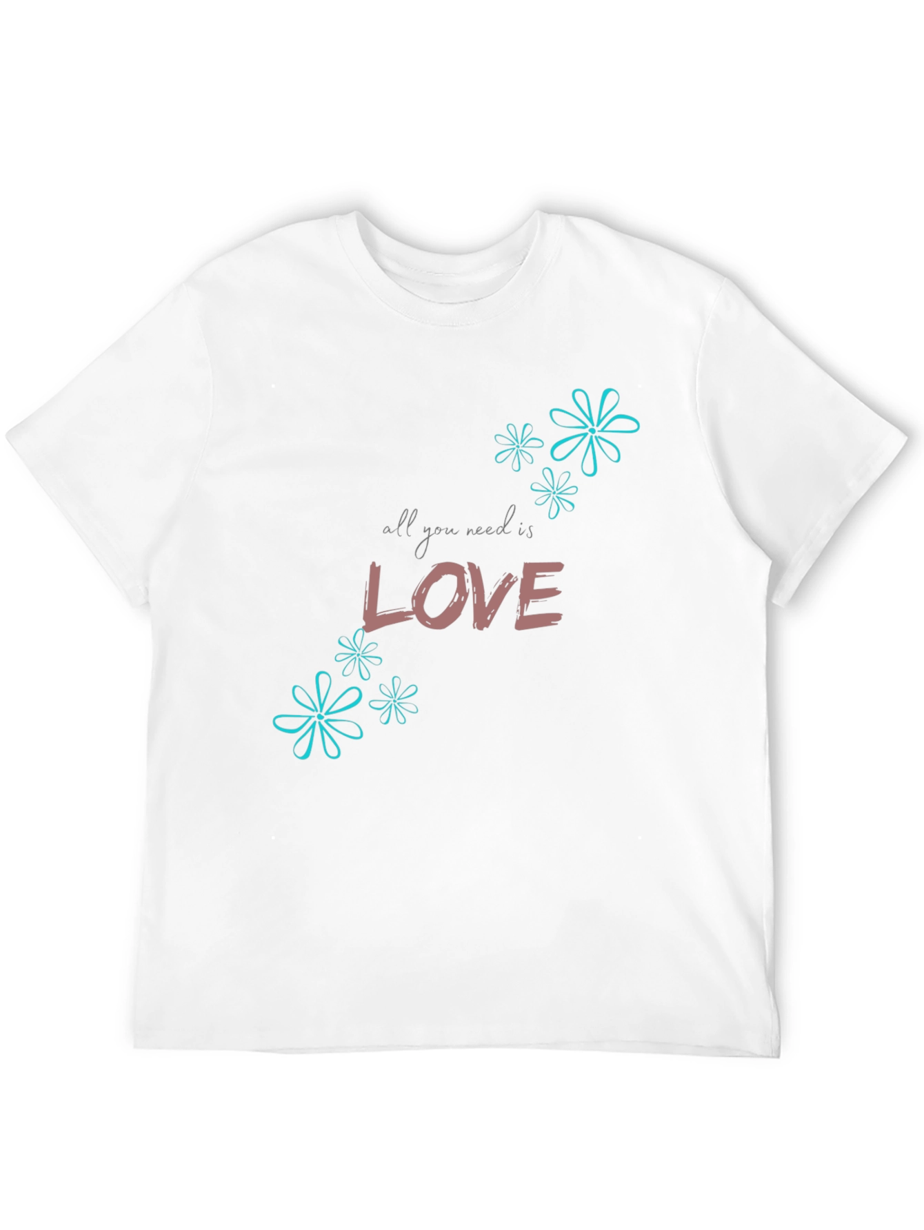 Black All You Need is Love Graphic T-Shirt view 12