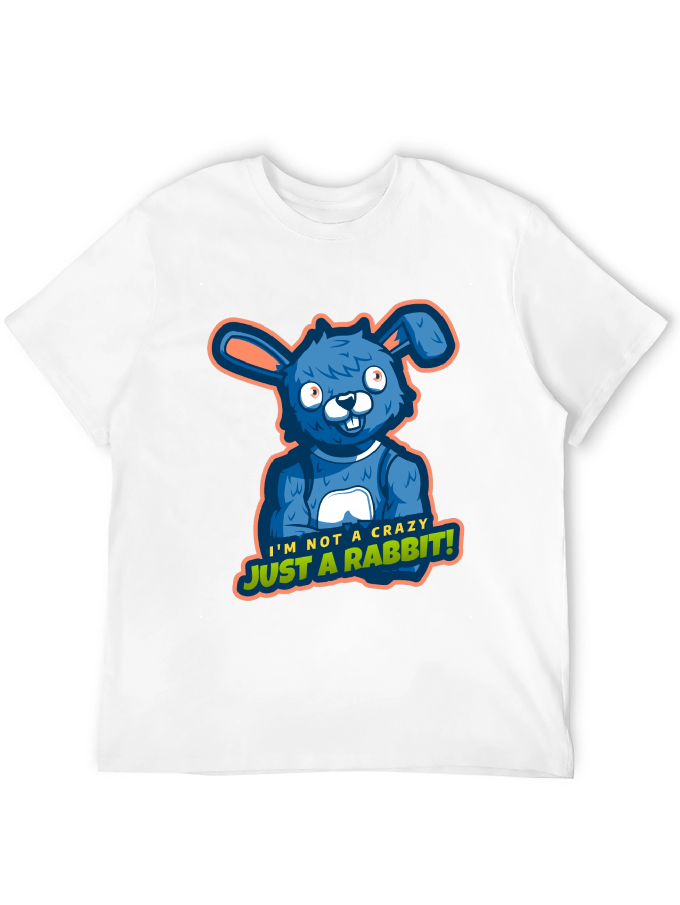 Black Crazy Rabbit Graphic Tee - Funny Animal Print view 12