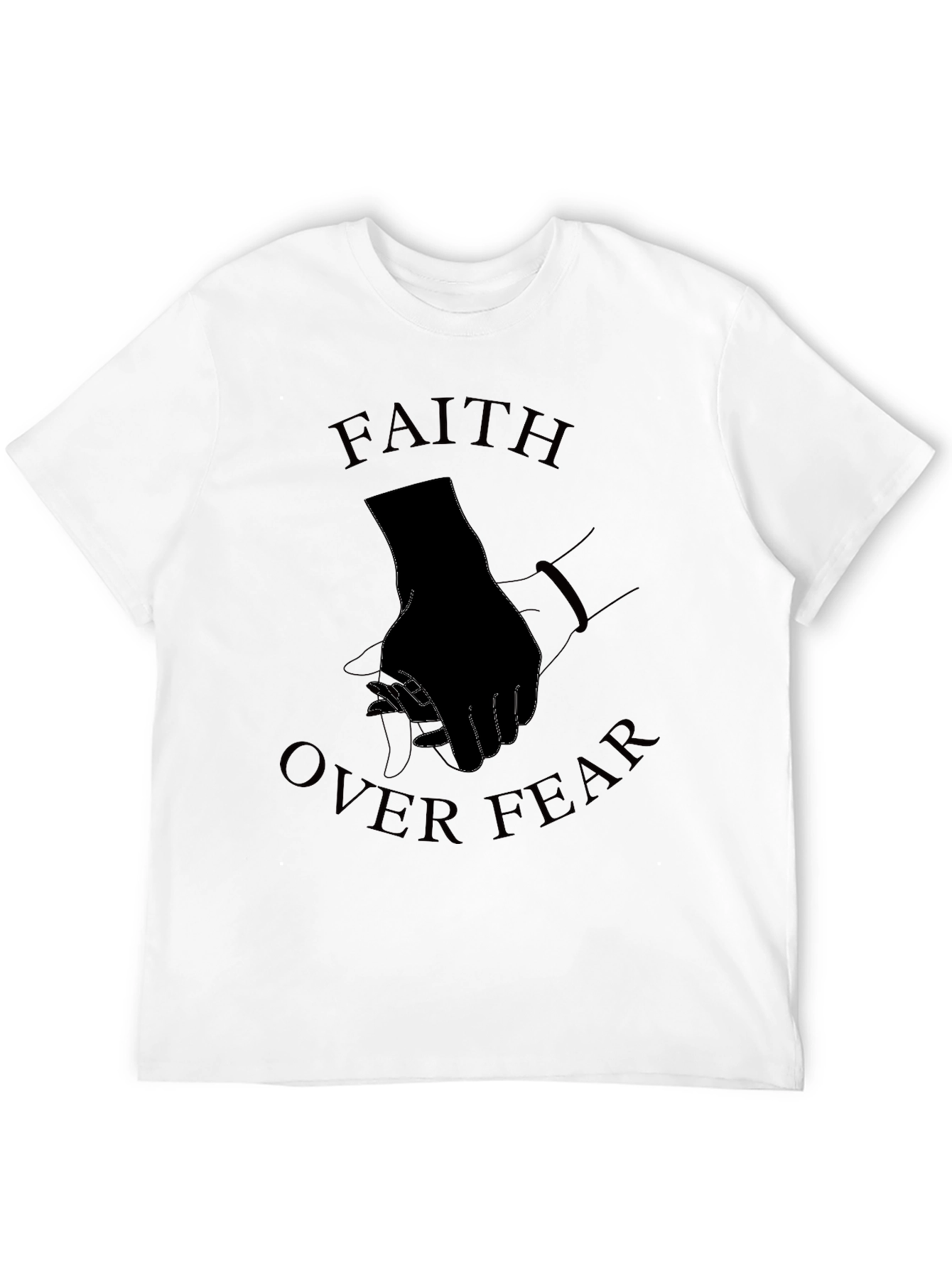 Black Faith Over Fear Black Graphic Tee view 12
