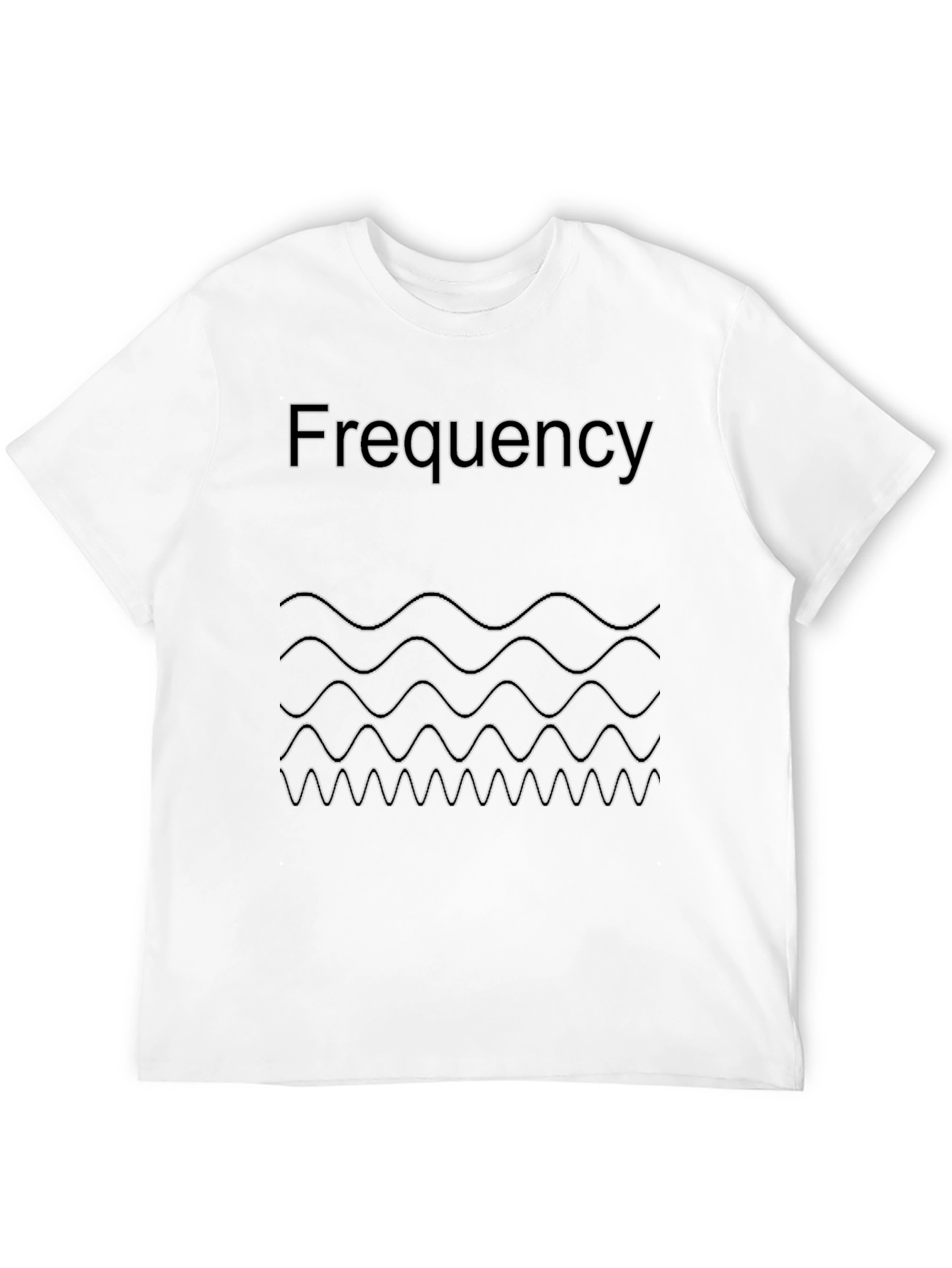 Black Frequency Wave Graphic Print T-Shirt view 12