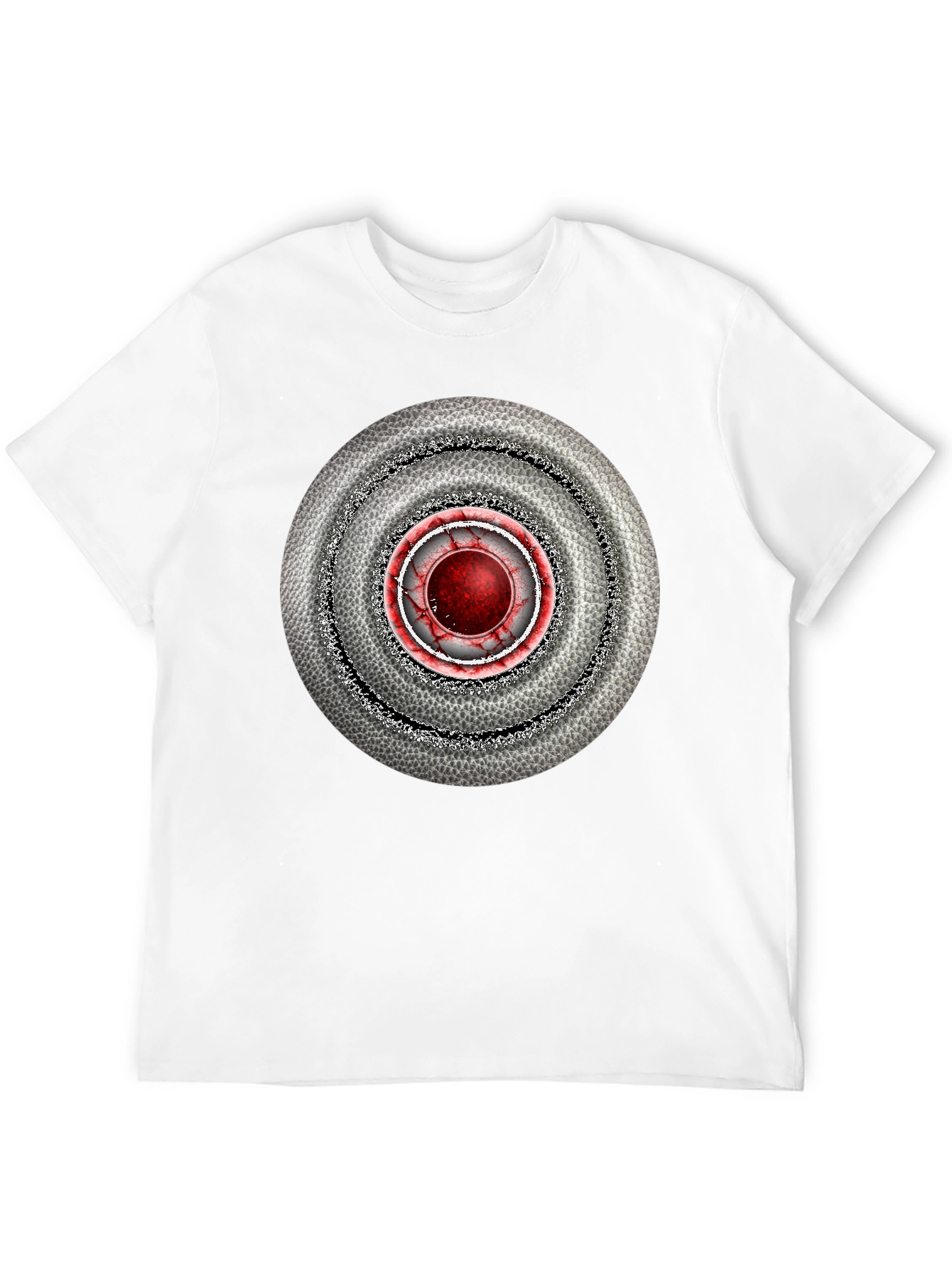 Black Abstract Target Graphic Men's Black T-Shirt view 12