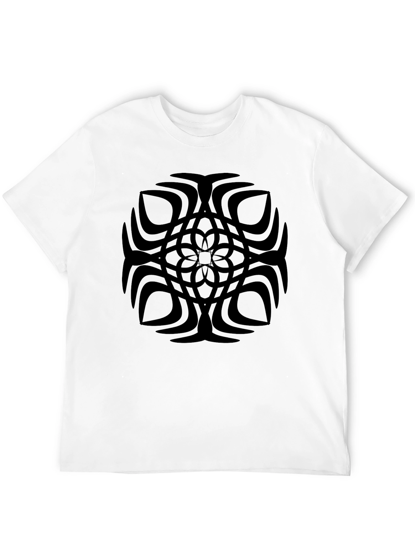 Black Abstract Graphic Print Crew Neck T-Shirt view 12