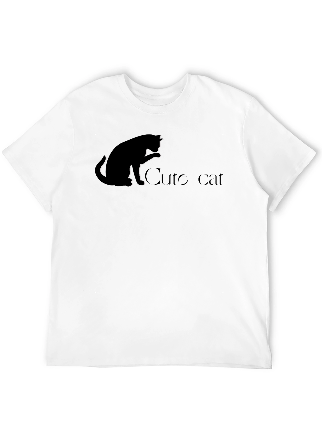 Black Cute Cat Black T-Shirt view 12