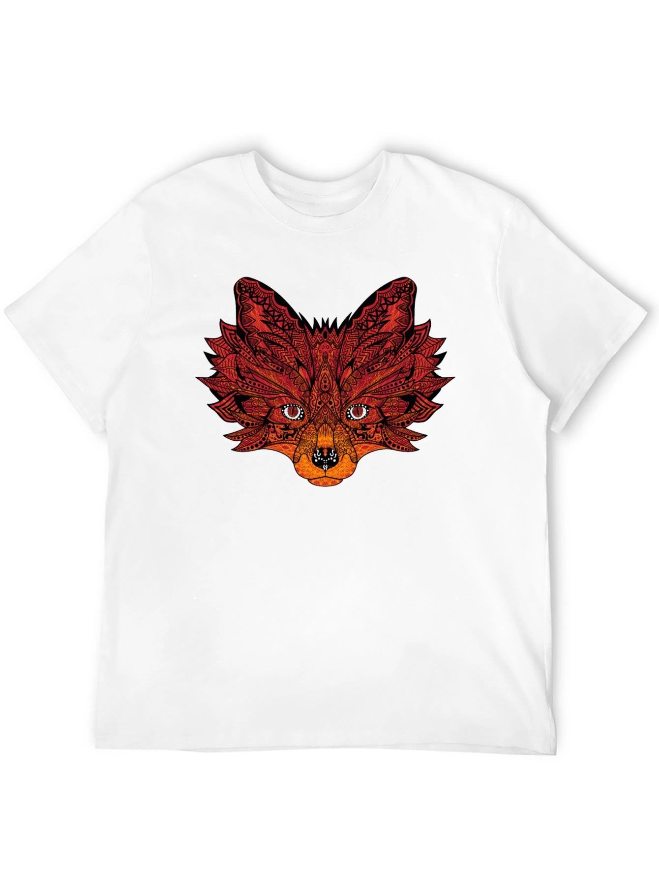 Black Men's Black Graphic Tee - Fox Design view 12