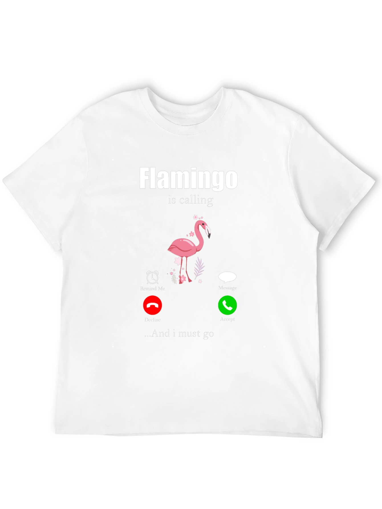 Black Flamingo is Calling Black T-Shirt view 12