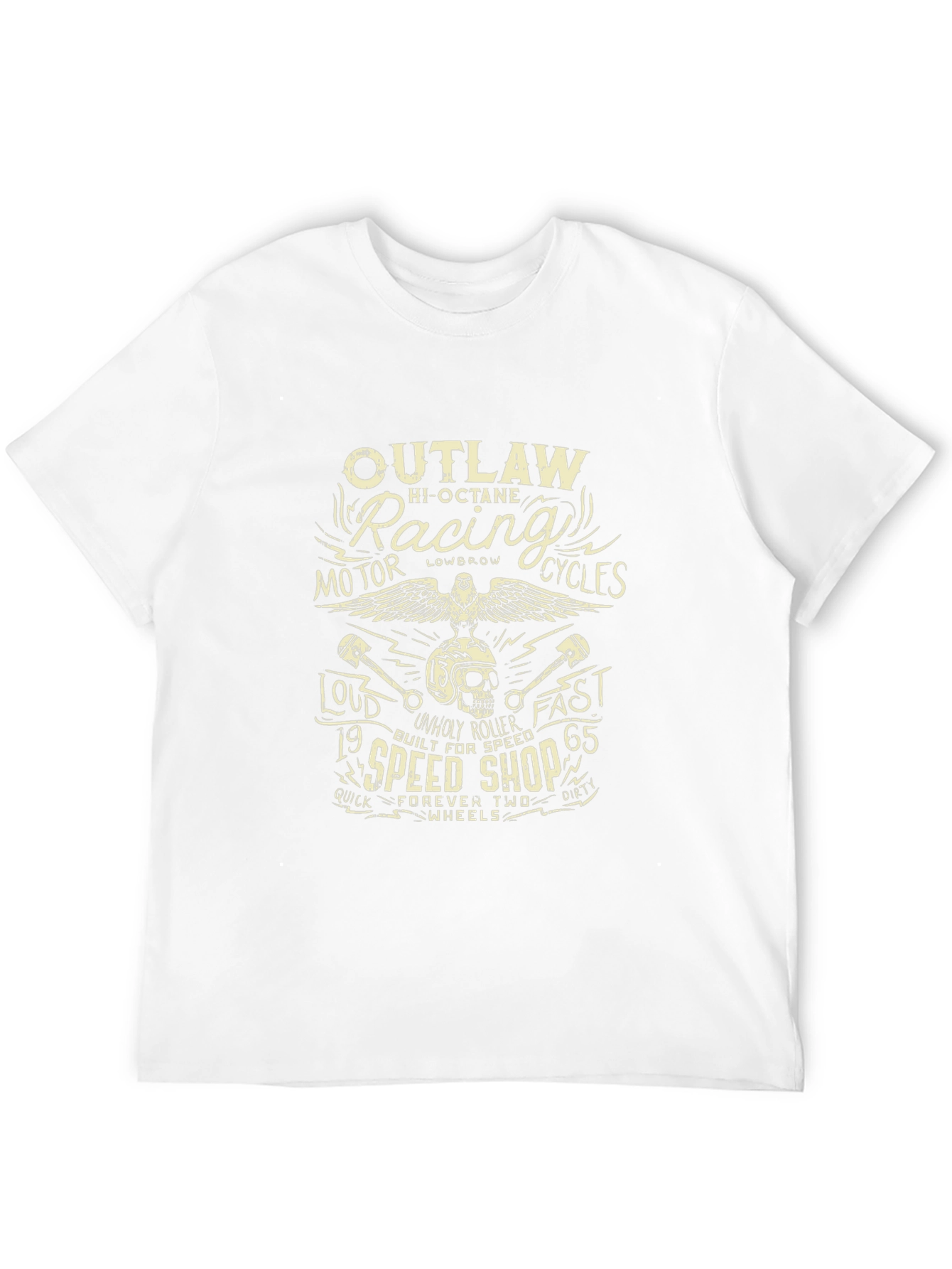 Black Outlaw Racing T-Shirt - Motor Cycles Speed Shop Tee view 12