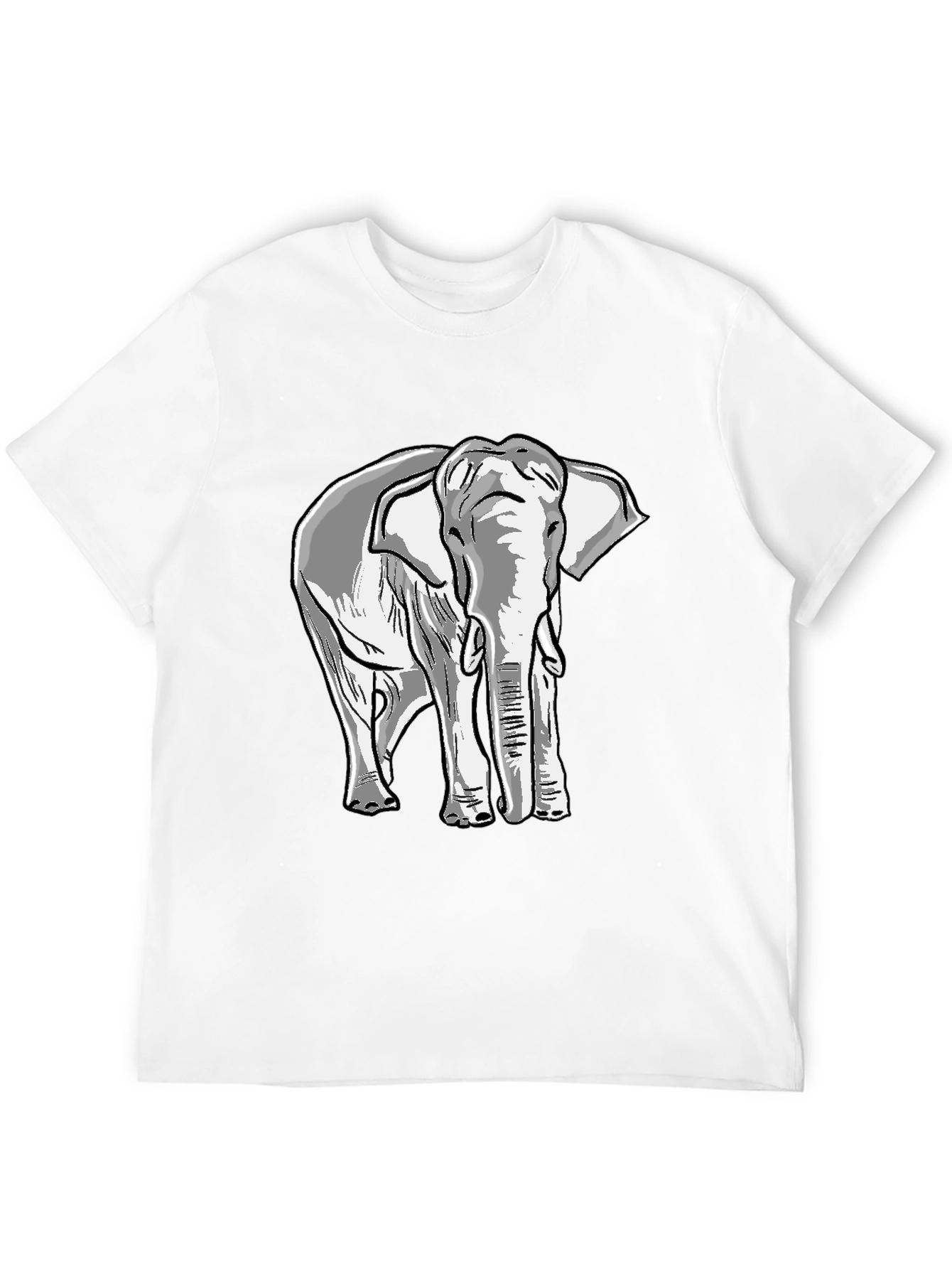 Black Elephant Graphic Tee - Unisex Casual Black T-Shirt view 12