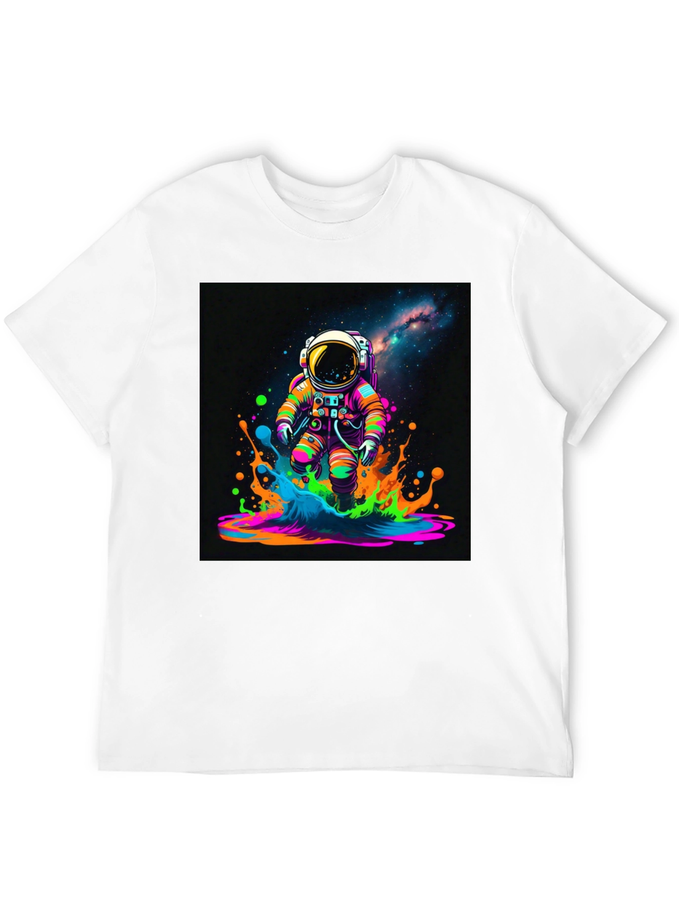 Black Astronaut Galaxy T-Shirt - Colorful Space Design view 12