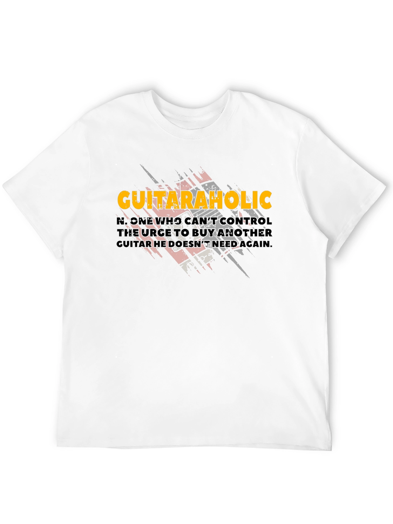 Black Guitaraholic T-Shirt - Music Lover Tee view 12