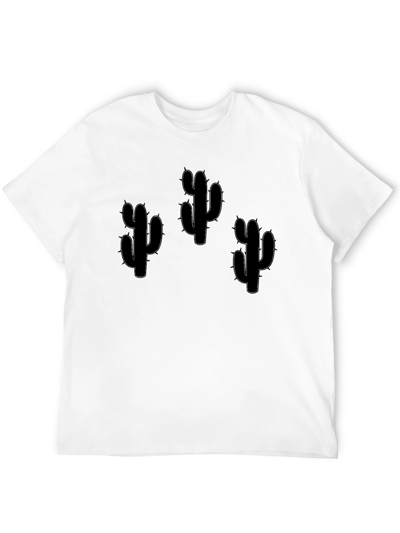 Black Cactus Print Crew Neck T-Shirt view 12