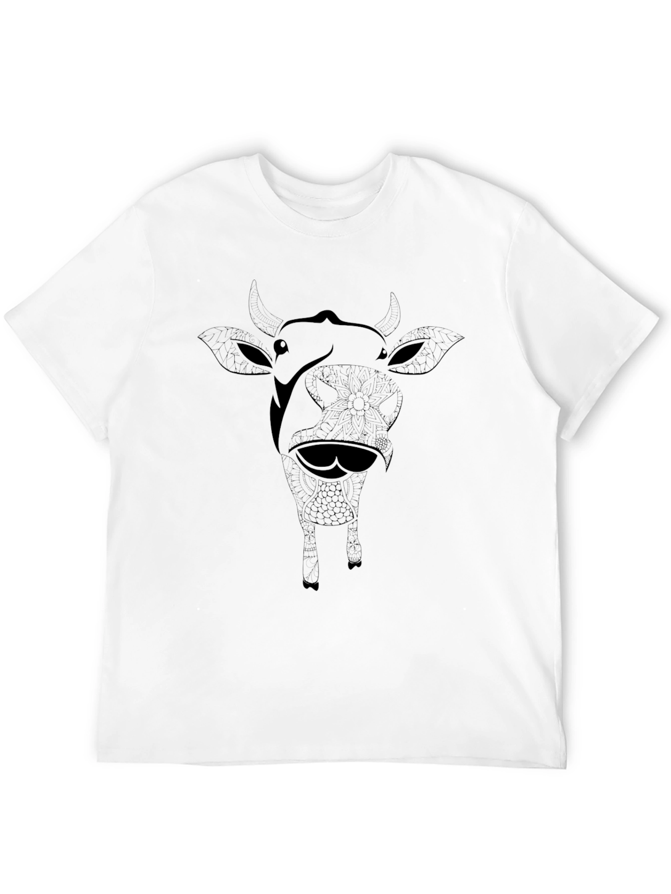 Black Cow Graphic Print Tee - Soft Cotton Blend view 12
