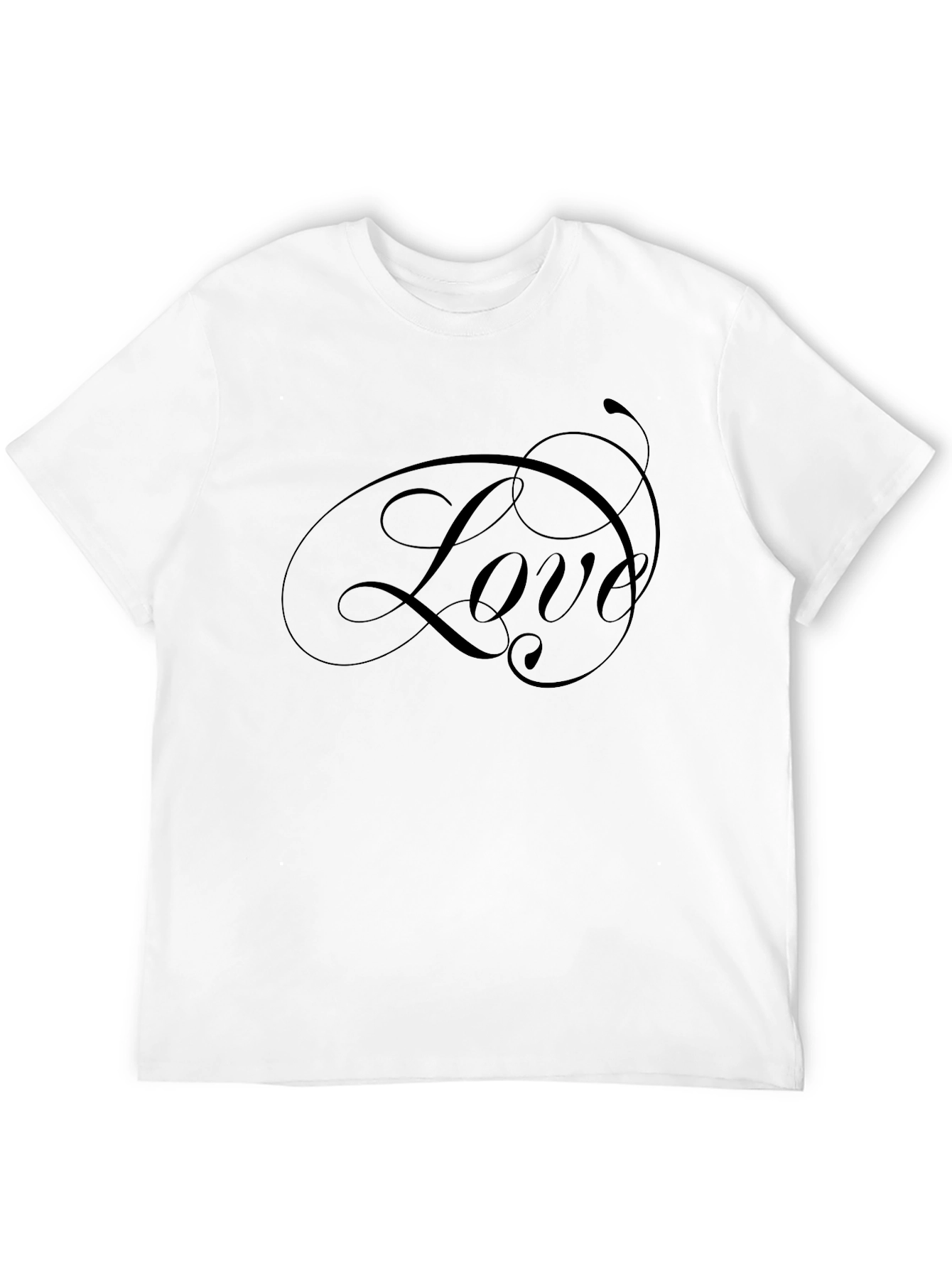 Black Love Script Black T-Shirt Casual Graphic Tee view 12