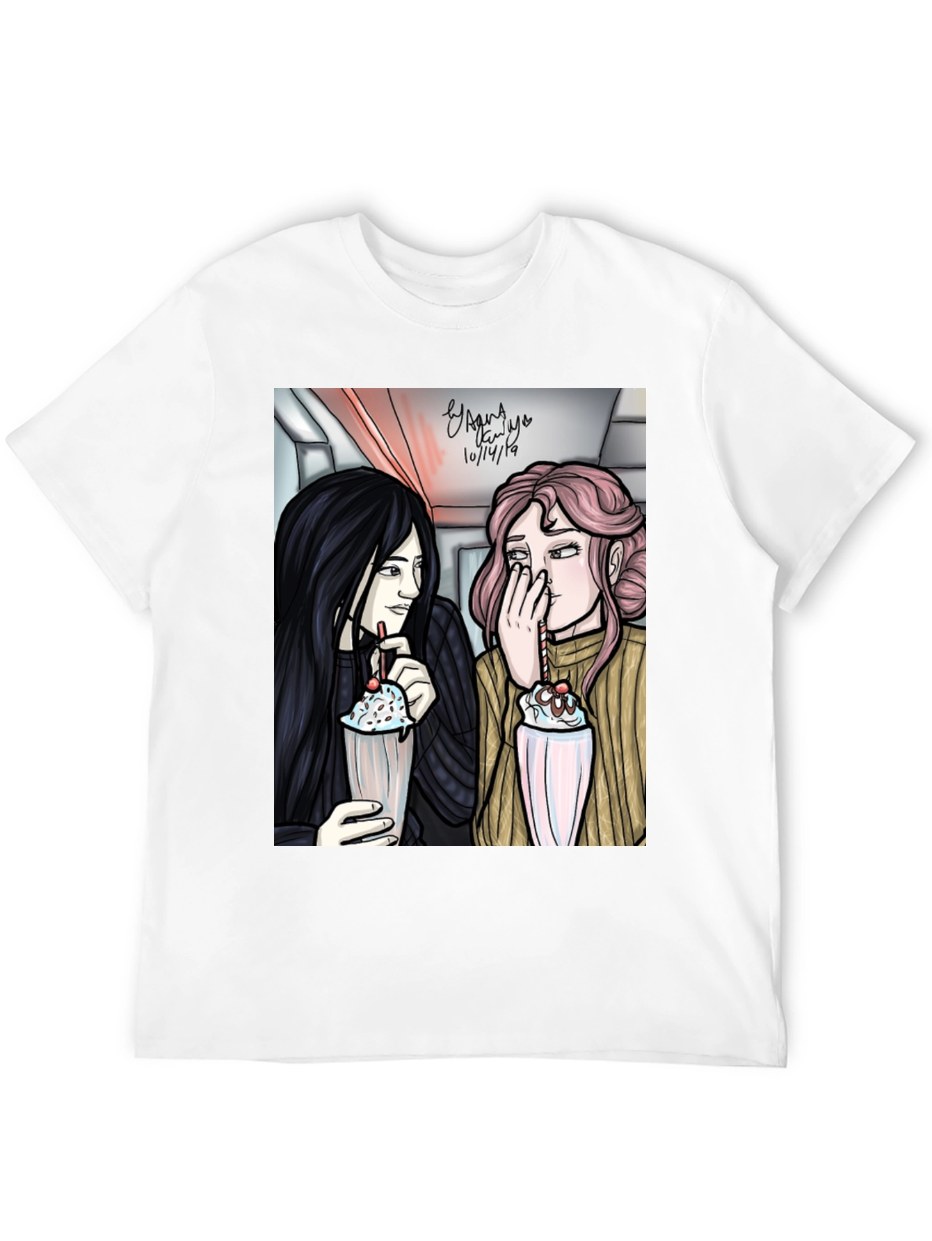 Black Cartoon Graphic Tee - Milkshake view 12
