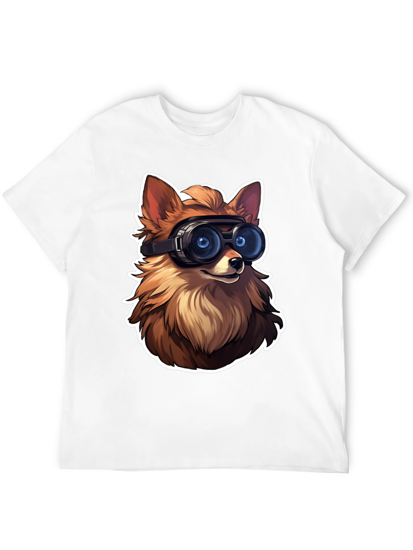 Black Fox Goggles Graphic Tee - Cool Animal Design view 12