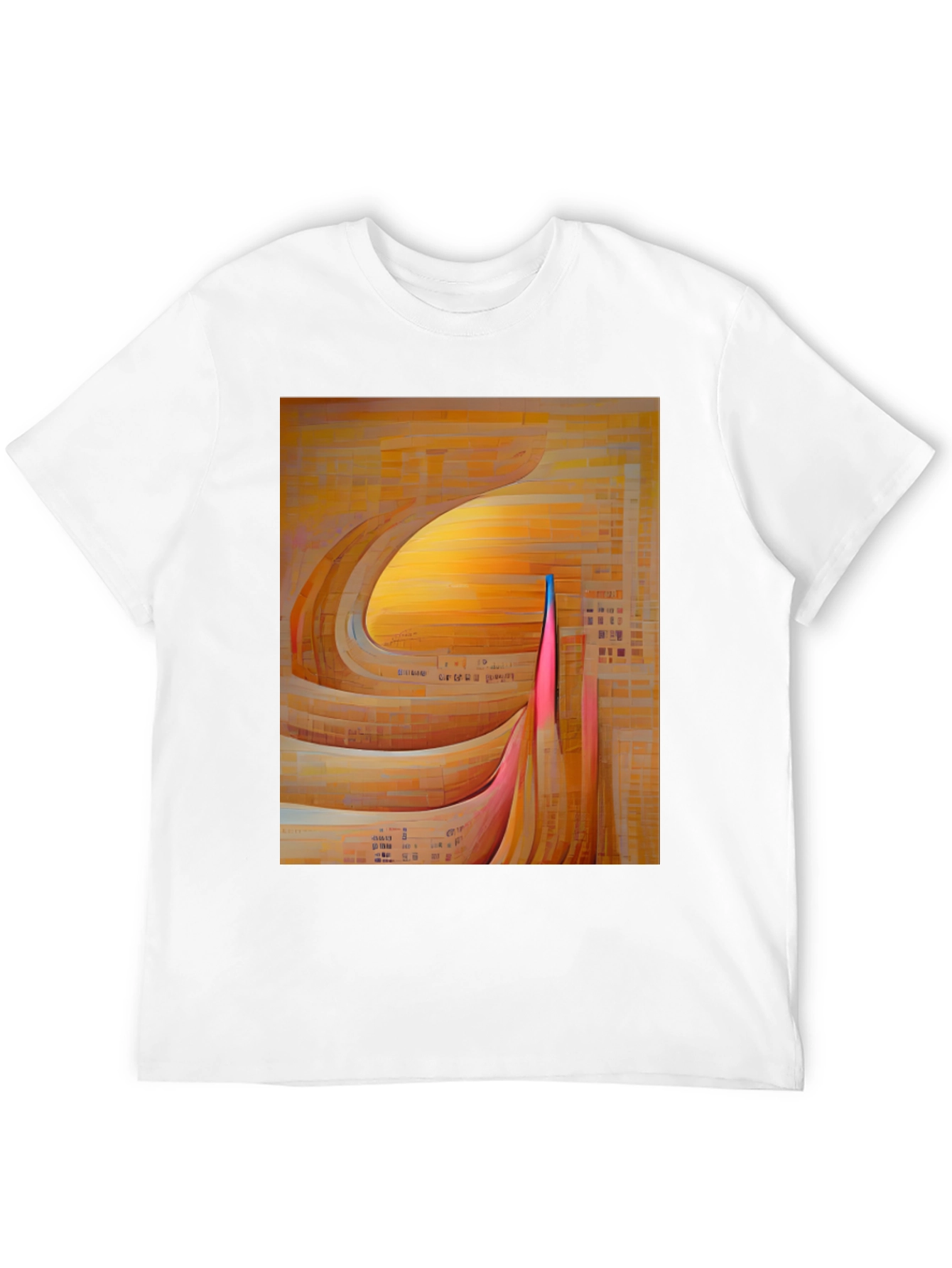 Black Abstract Geometric Graphic Print Black T-Shirt view 12