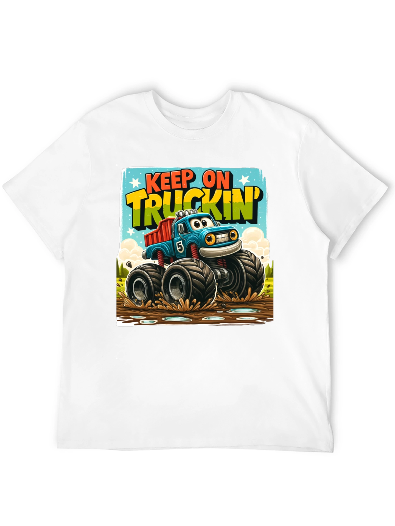 Black Keep On Truckin' Monster Truck T-Shirt view 12
